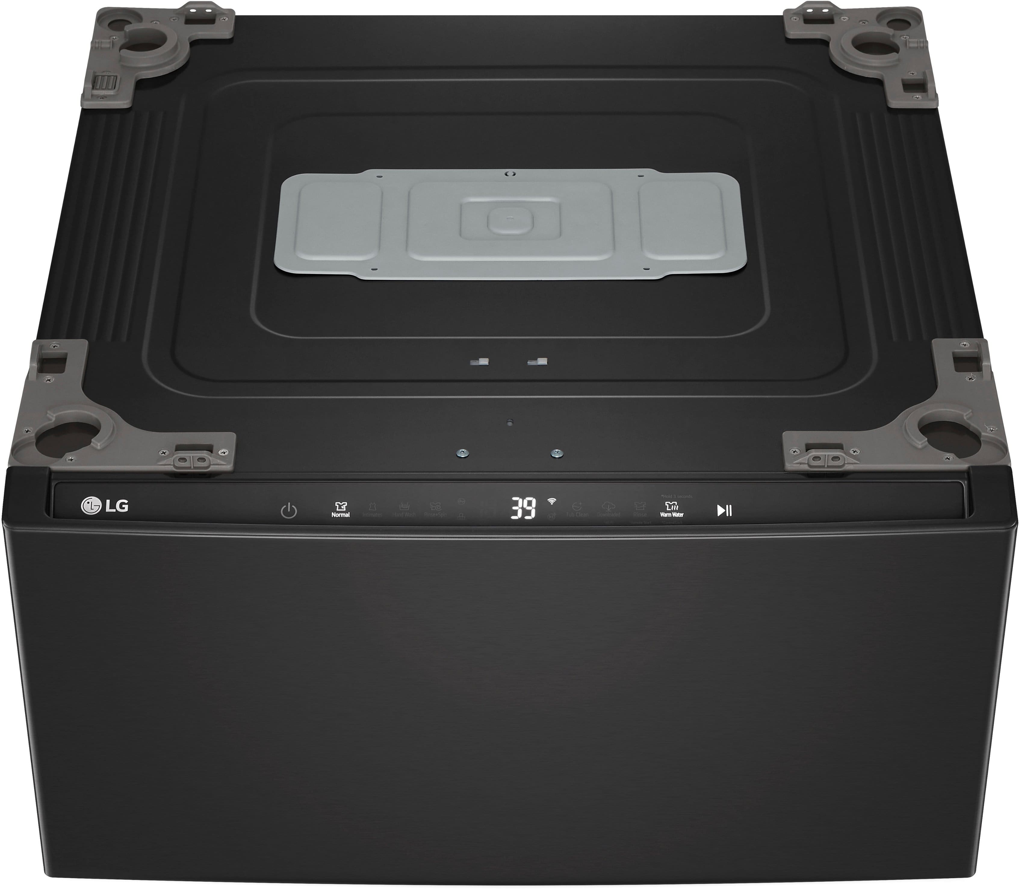 LG - SideKick 1.0 Cu. Ft. High-Efficiency Smart Top Load Pedestal Washer - Black Steel product image