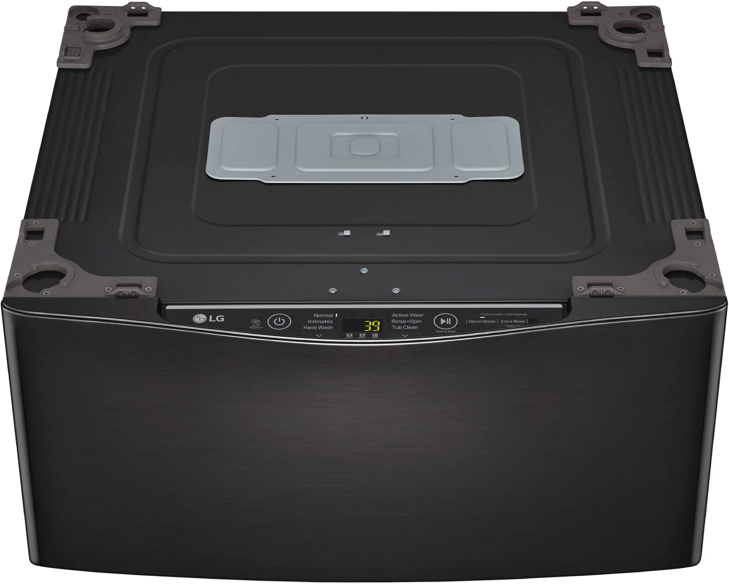 LG - SideKick 1.0 Cu. Ft. High-Efficiency Top Load Pedestal Washer with 3-Motion Technology - Black Steel product image