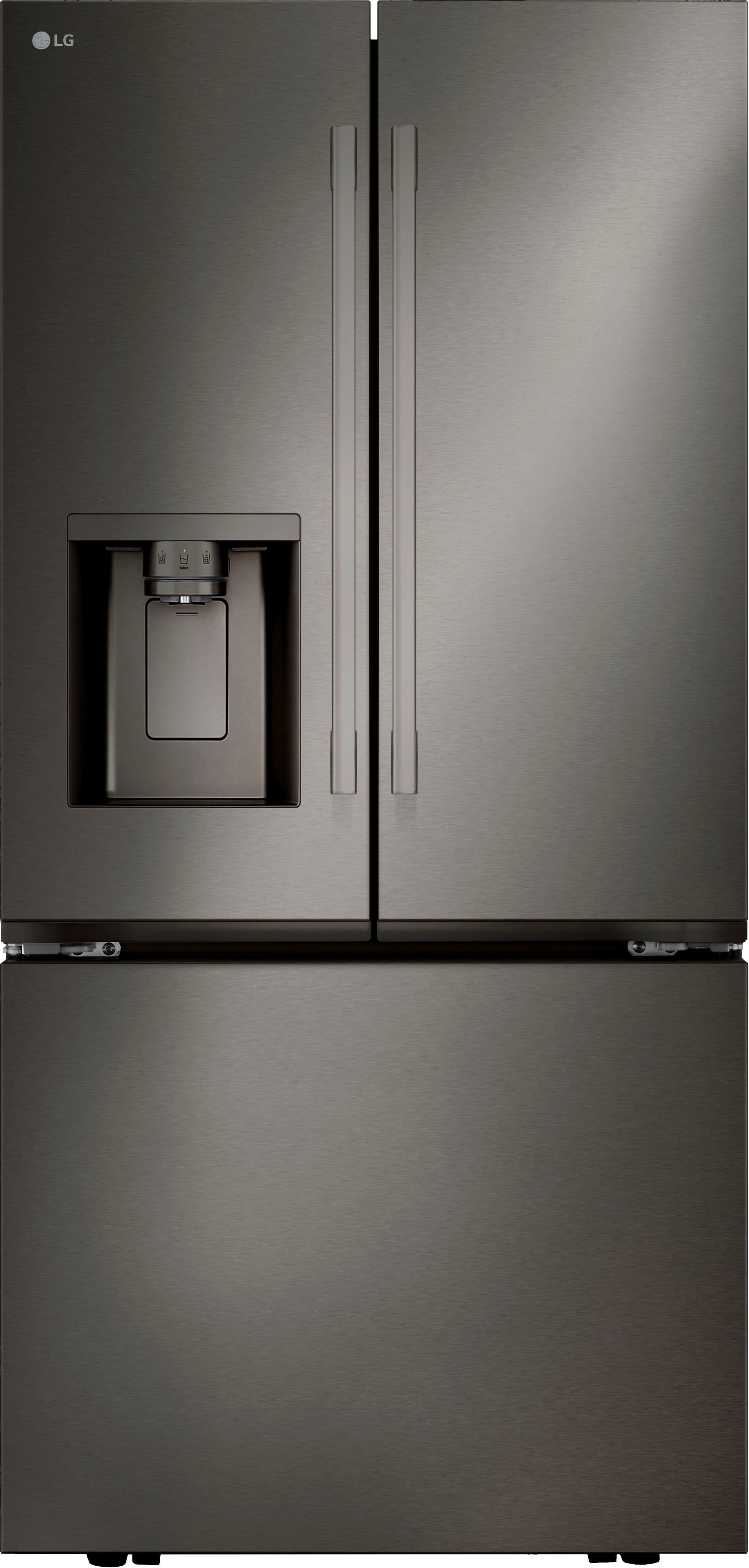 LG - Standard-Depth MAX 24.5 Cu. Ft. Smart French Door Refrigerator with Dual Ice - Black Stainless Steel product image