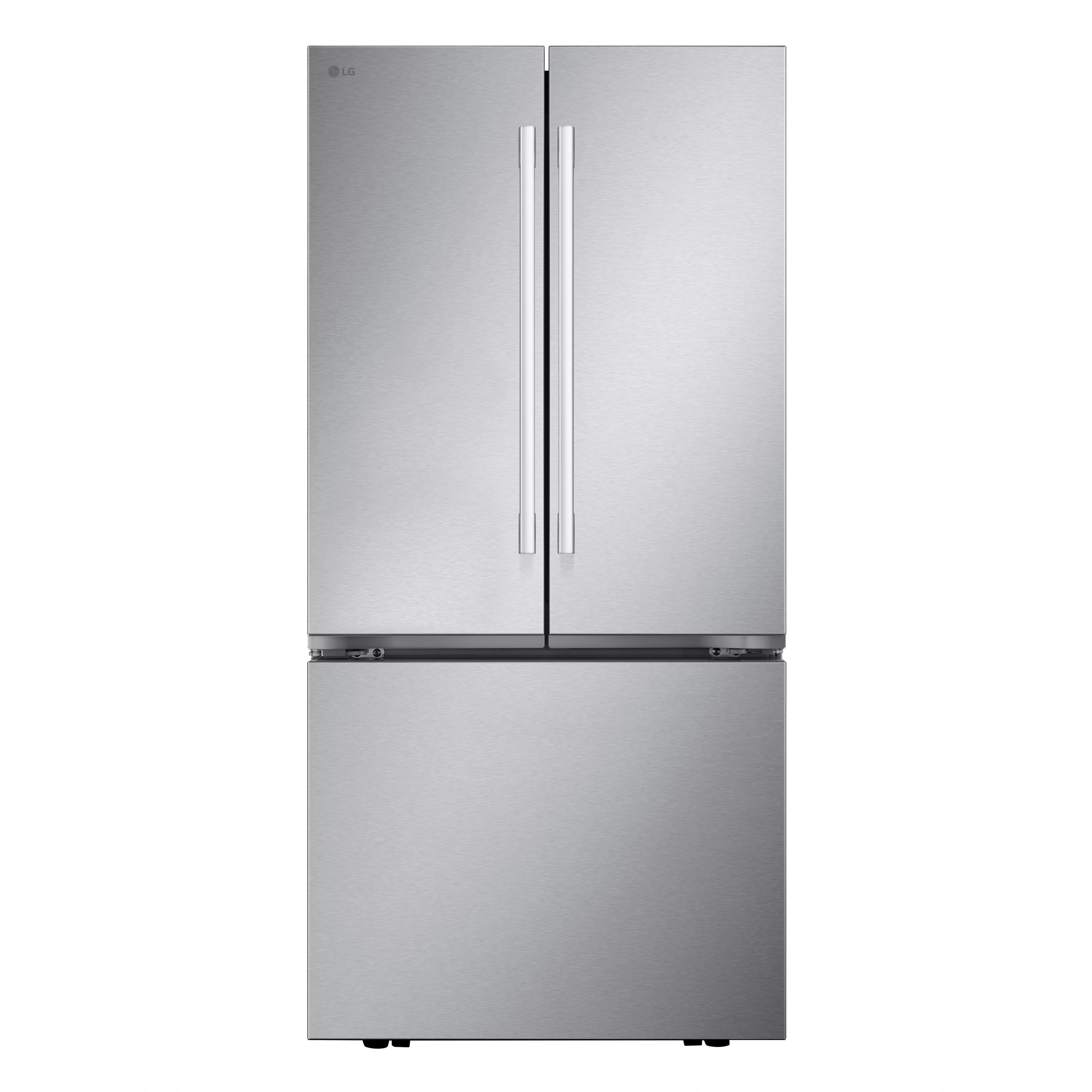 LG - Standard Depth MAX 25.1 Cu. Ft. French Door Smart Refrigerator with Glide N' Serve Drawer - Stainless Steel product ima…
