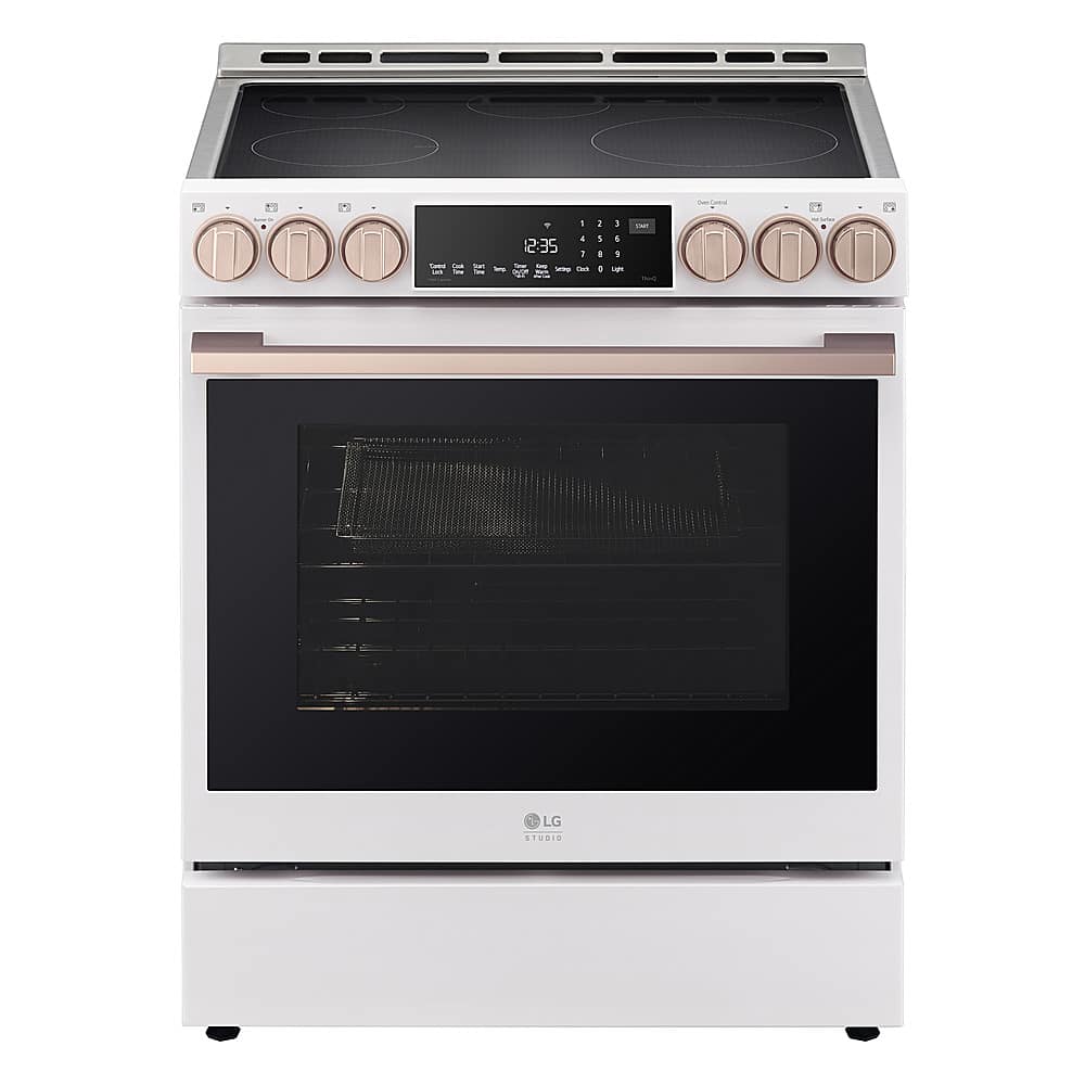 LG - STUDIO 6.3 Cu. Ft. Slide-In Smart Electric Induction True Convection Range with EasyClean and Air Sous Vide - Essence W…