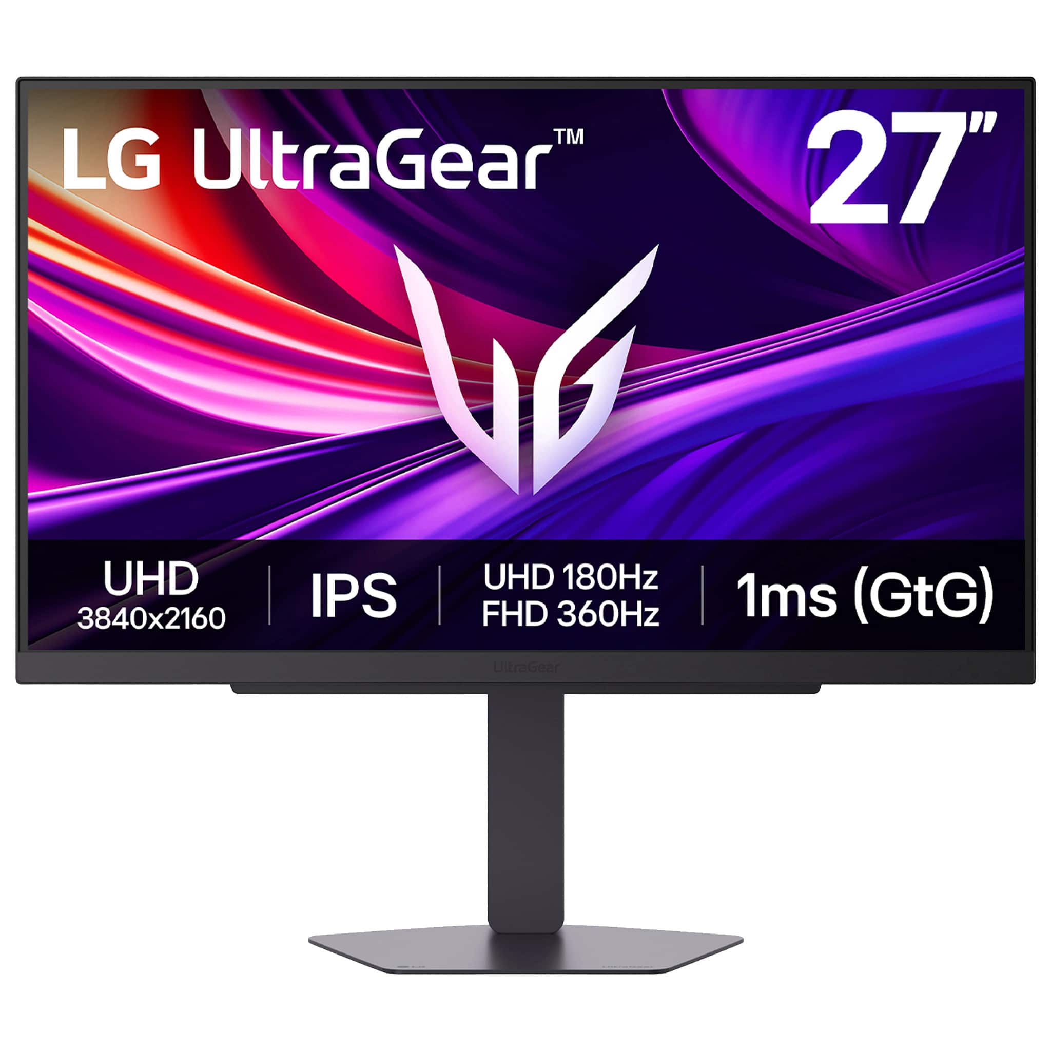LG - UltraGear 27" IPS Dual Mode (4K UHD 180Hz, FHD 360Hz), 1ms, NVIDIA G-SYNC, AMD Freesync Gaming Monitor (HDMI, DP, USB-C…