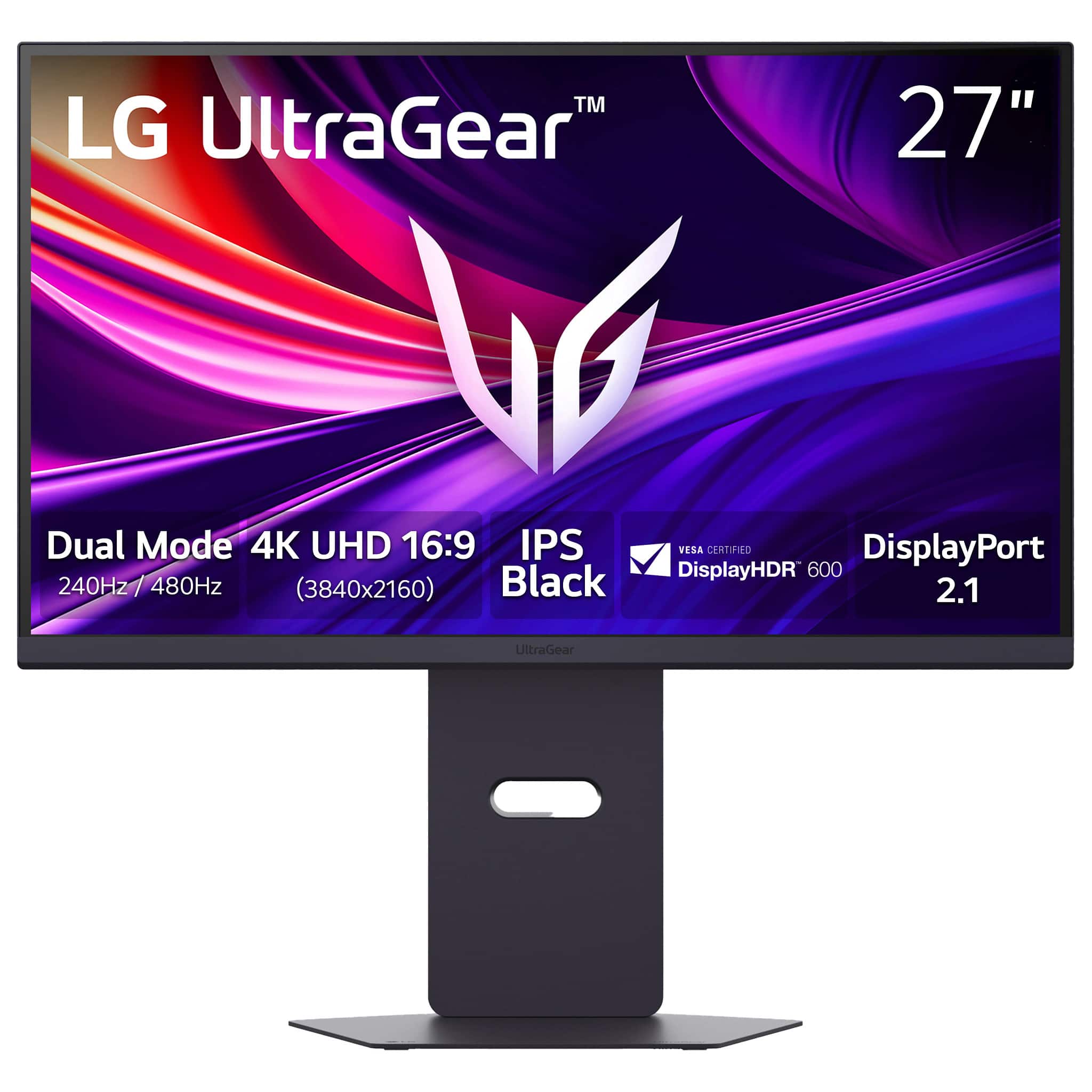 LG - UltraGear 27" IPS Dual Mode (4K UHD 240Hz or FHD 480Hz) 1ms G-Sync Gaming Monitor with DisplayHDR 600 (DisplayPort 2.1)…