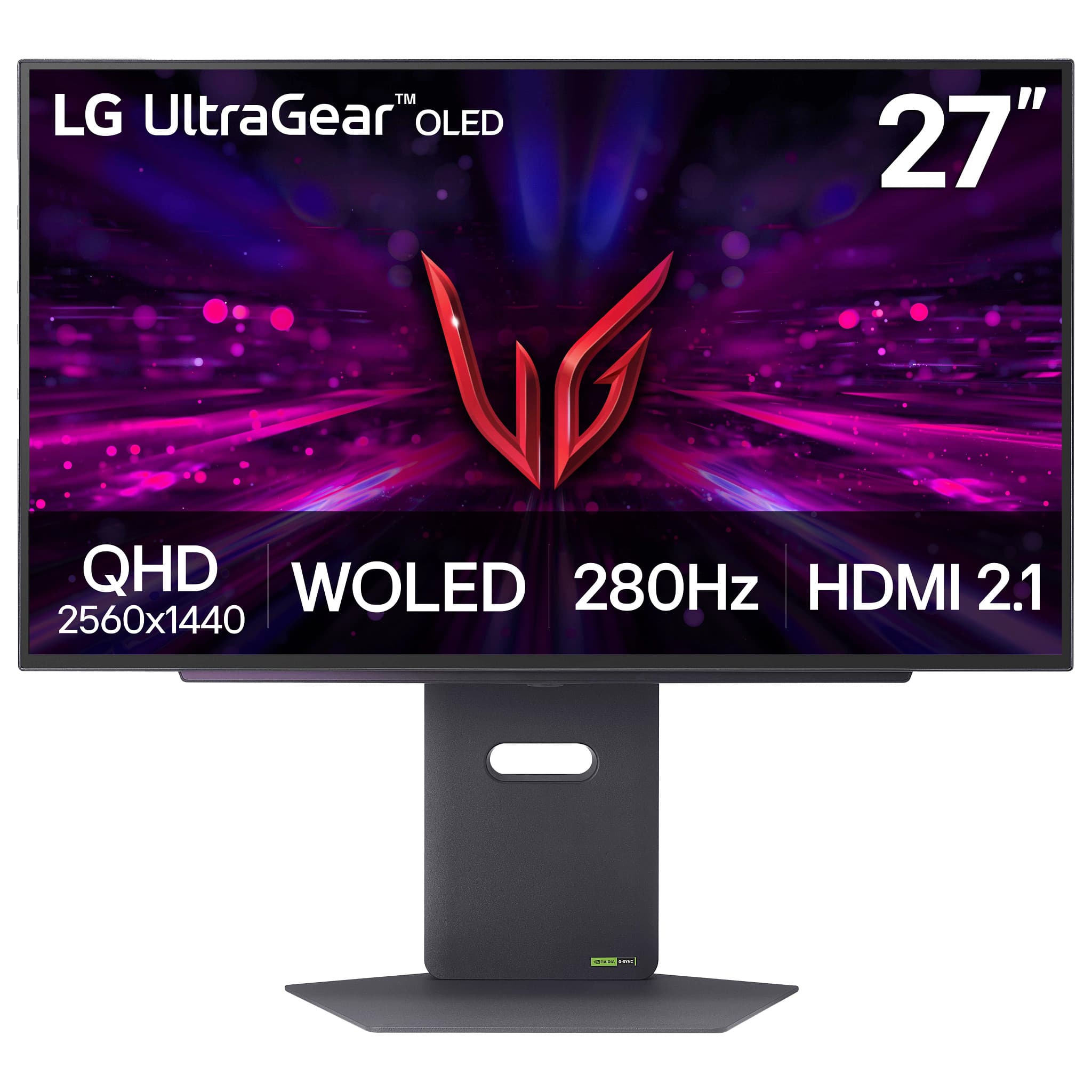 LG - UltraGear 27" OLED QHD 280Hz 0.03ms G-Sync and FreeSync Premium Pro Gaming Monitor with HDR500 (HDMI x2, DP, USB-A) - B…