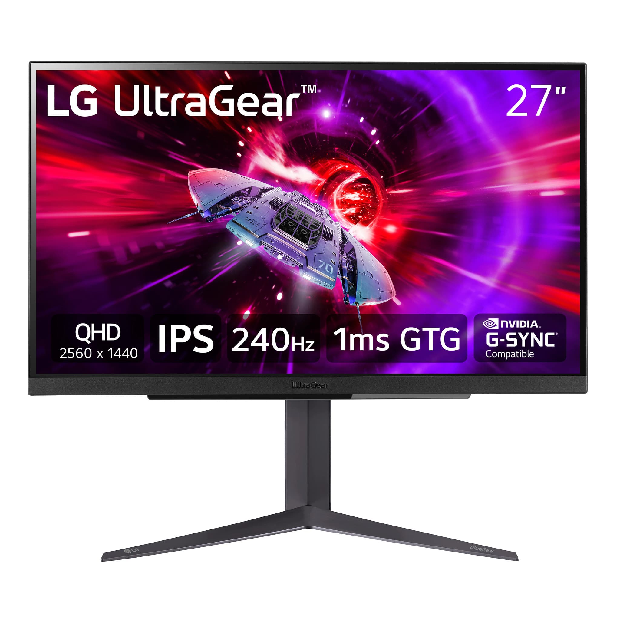 LG - UltraGear 27" QHD 240Hz 1ms NVIDIA G-SYNC and AMD FreeSync Premium with DisplayHDR 400 (HDMI, DisplayPort, USB) - Black…