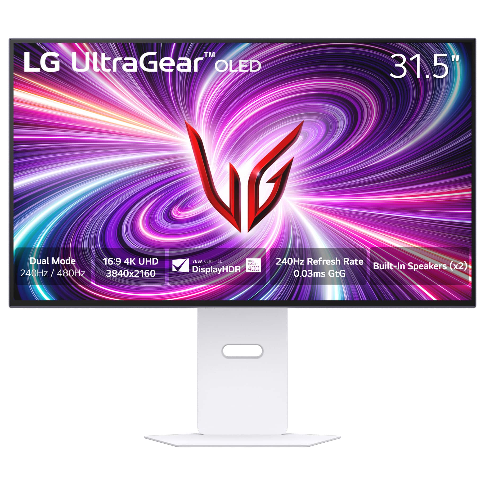 LG - UltraGear 32" OLED Dual Mode (4K UHD 240Hz,FHD 480Hz), 0.03ms NVIDIA G-SYNC, AMD Freesync Pro Gaming Monitor (HDMI, DP)…