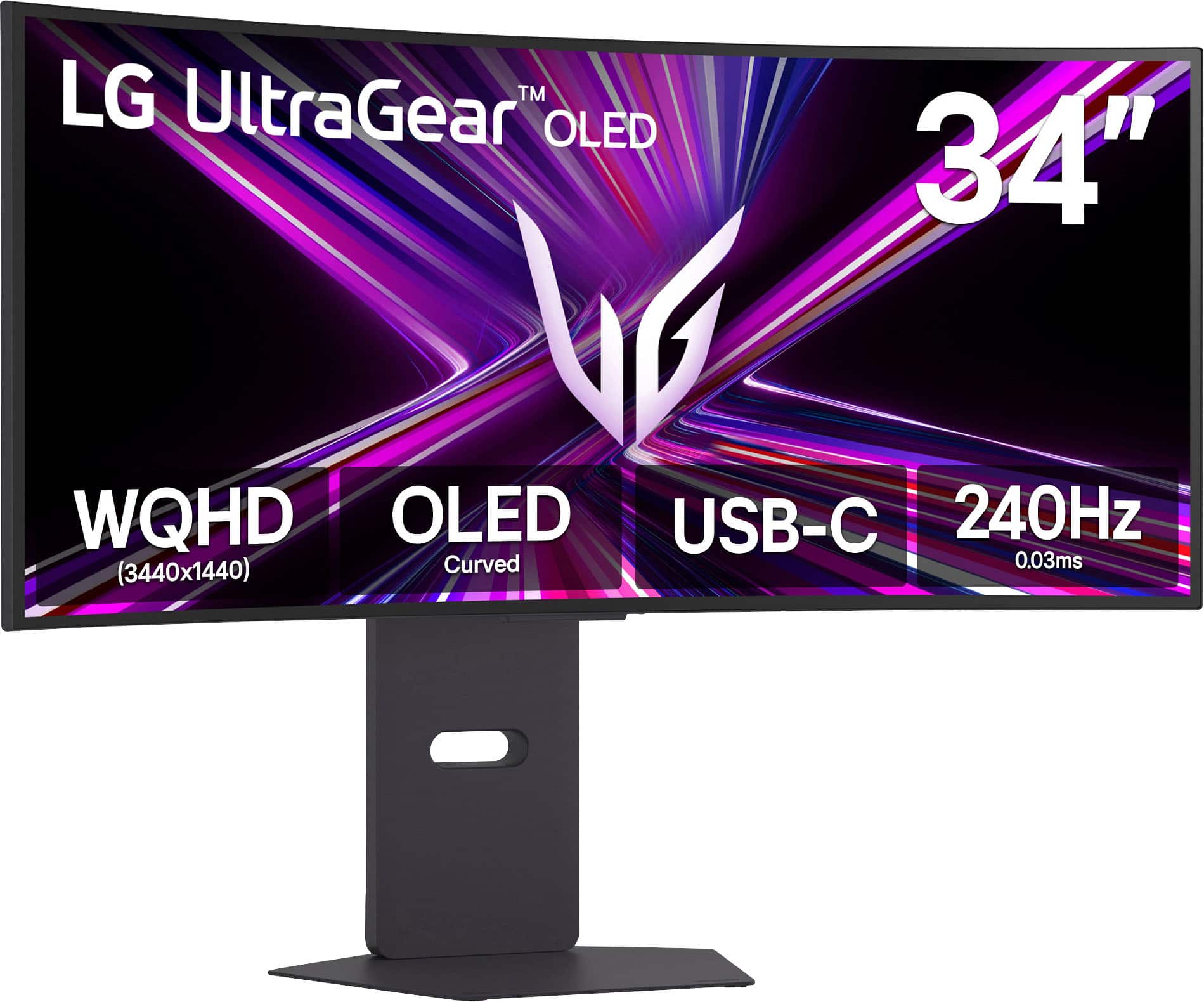 LG - UltraGear 34" OLED Curved WQHD 240Hz 0.03ms AMD FreeSync Premium Pro Gaming Monitor with HDR (DisplayPort, HDMI, USB-C)…