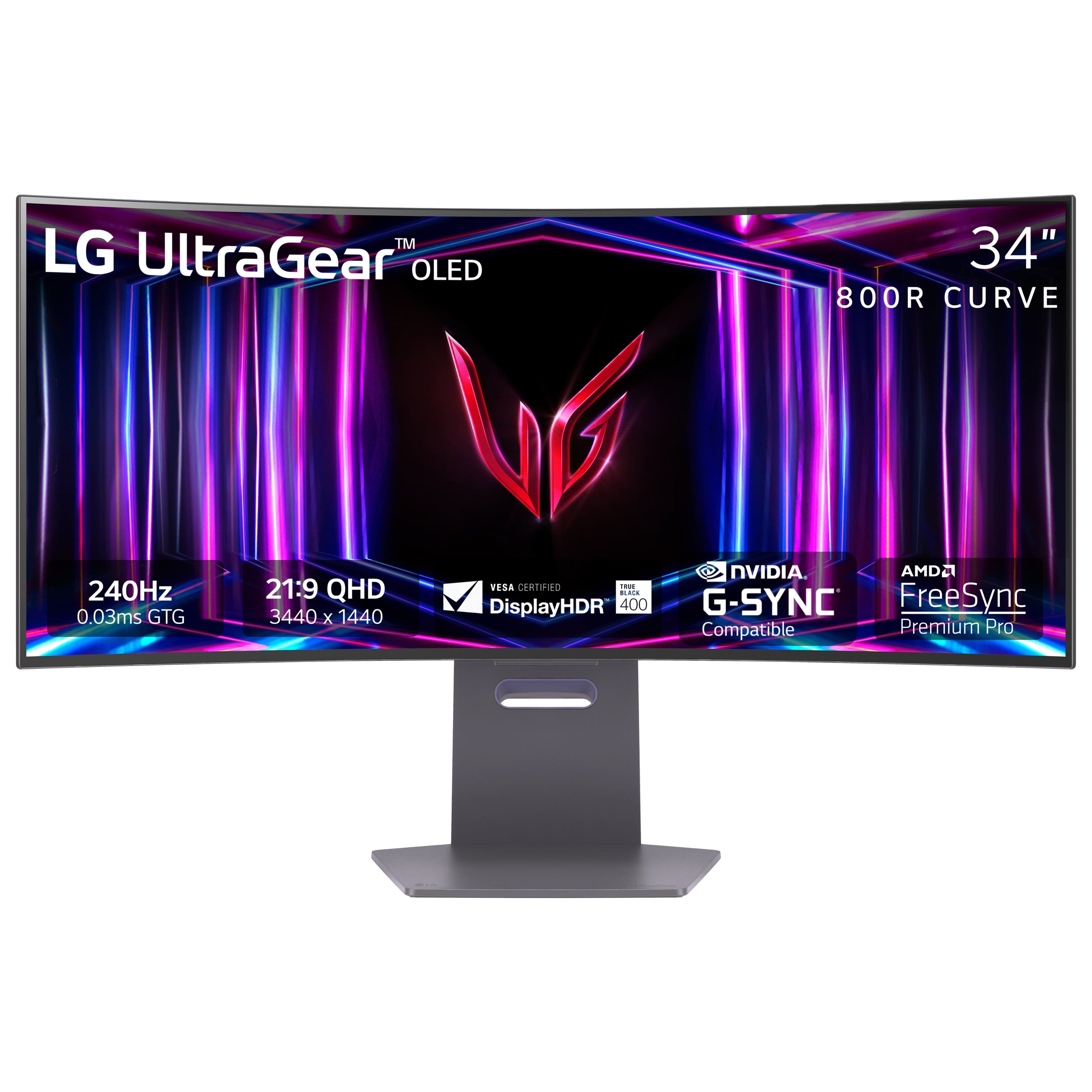 LG - UltraGear 34" OLED Curved WQHD 240Hz 0.03ms FreeSync and NVIDIA G-SYNC Compatible Gaming Monitor with HDR400 - Black pr…