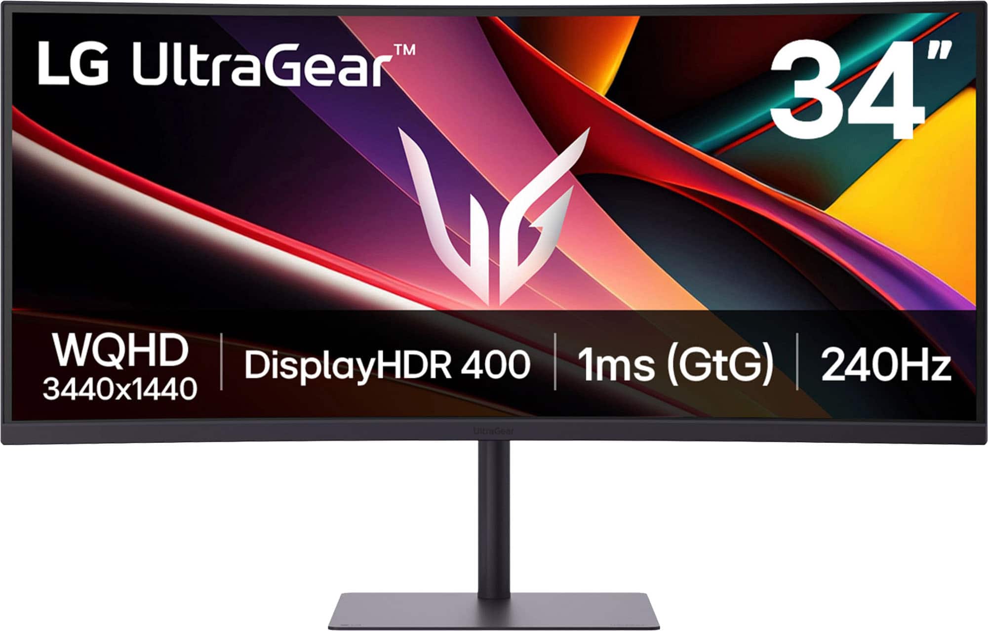 LG - UltraGear 34" WQHD 240Hz 1ms FreeSync Premium Gaming Monitor with DisplayHDR 400 (HDMI, DisplayPort, USB-C) - Black pro…