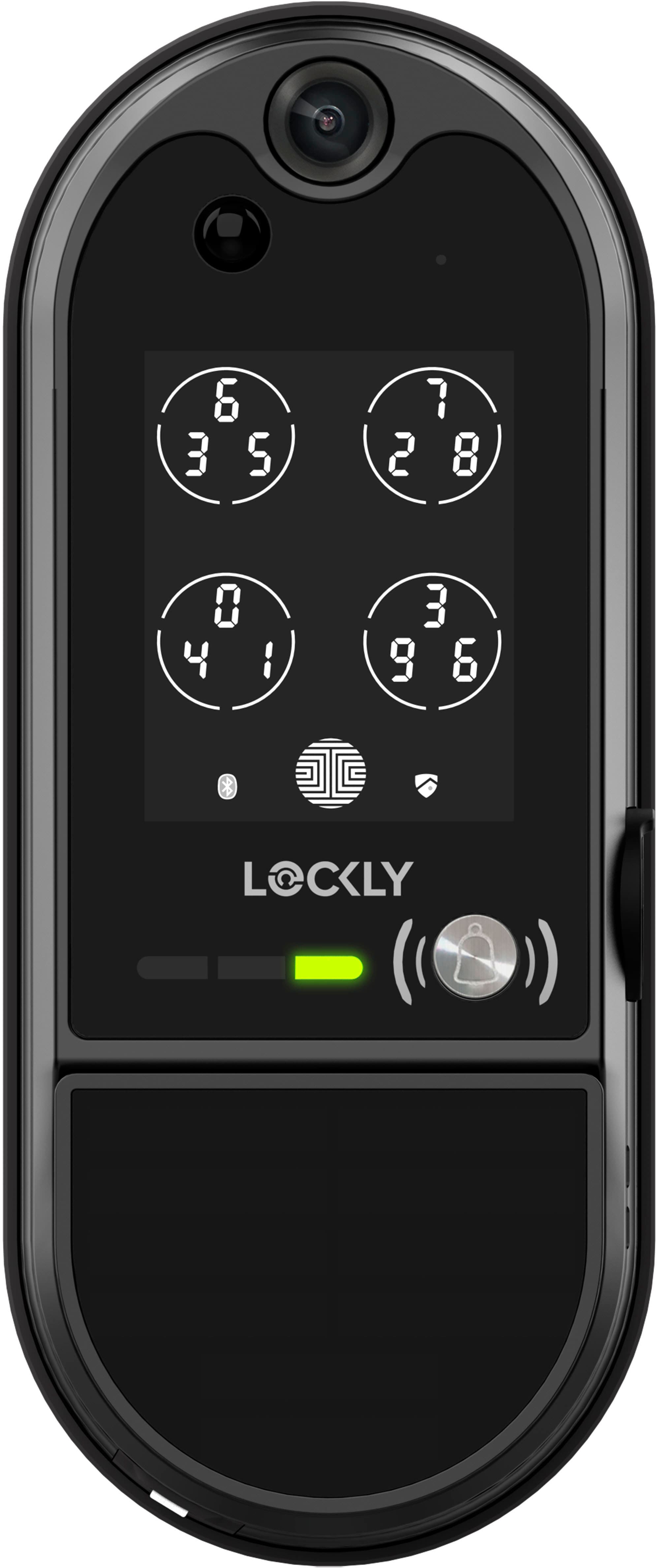 Lockly - Vision Elite Smart Lock Deadbolt with with App/Keypad/Biometric/Voice Assistant/Key Access Solar Charging - Matte B…