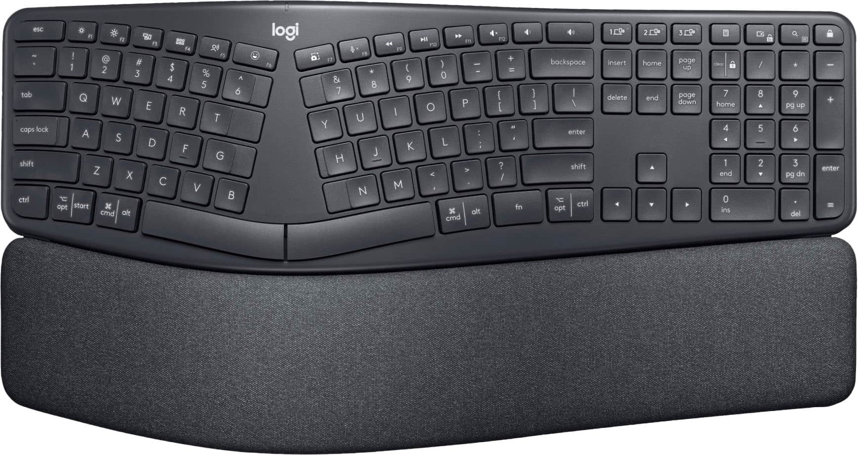 Logitech - ERGO K860 Ergonomic Full-size Wireless Scissor Keyboard for Windows and Mac with Palm Rest - Black product image