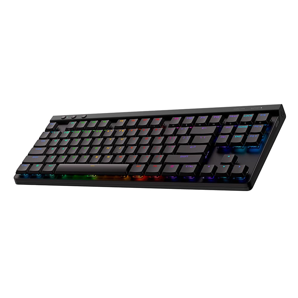 Logitech - G515 LIGHTSPEED TKL Wireless Mechanical Linear (Red) Switch Gaming Keyboard with LIGHTSYNC RGB - Black product im…