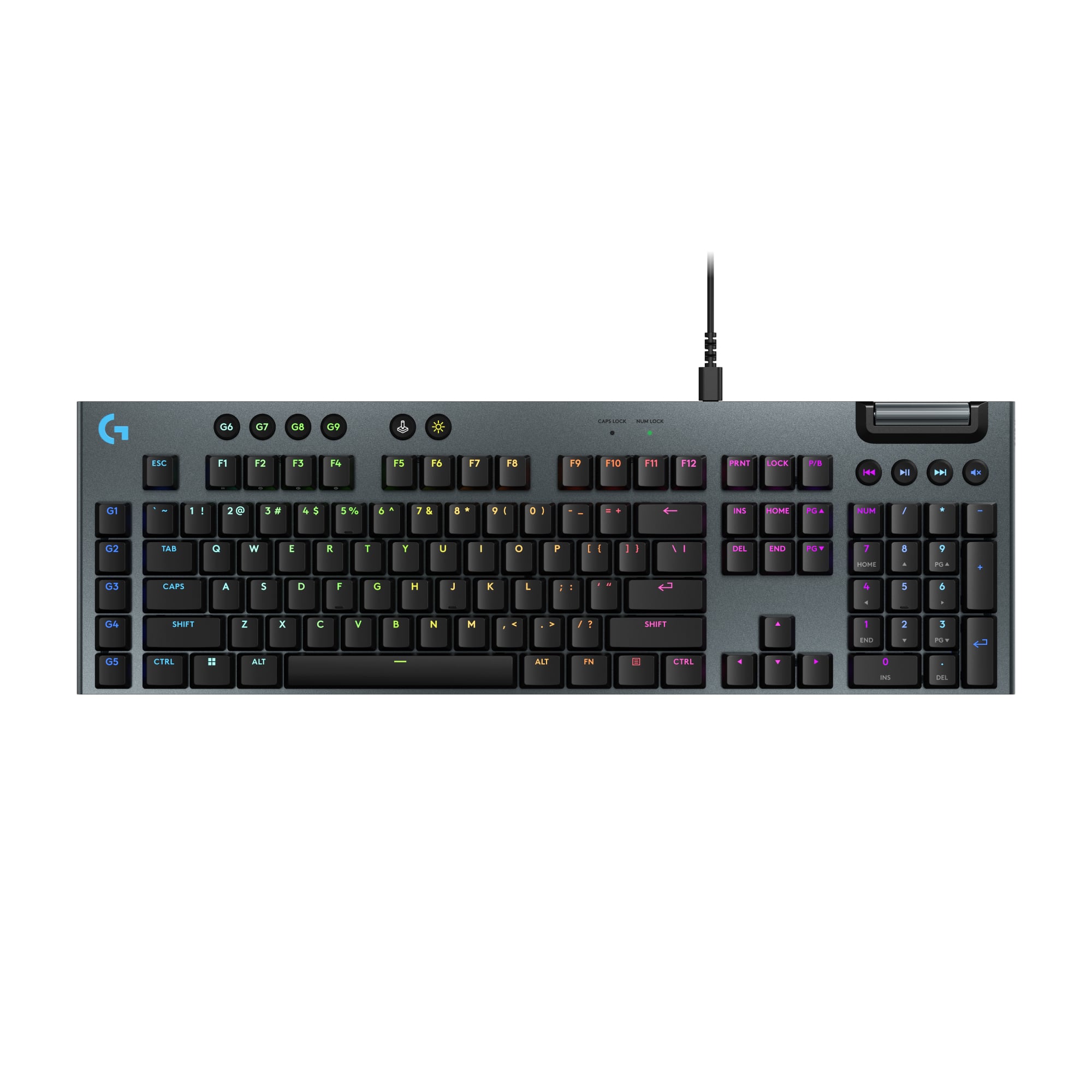 Logitech - G915 X Full-size Corded Mechanical GL Brown Tactile Switch Gaming Keyboard for PC/Mac with RGB Backlighting - Bla…