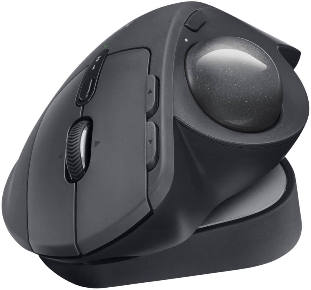Logitech - MX ERGO S PLUS Wireless Ergonomic Trackball Mouse with 6 Programmable Buttons - Wireless - Graphite product image