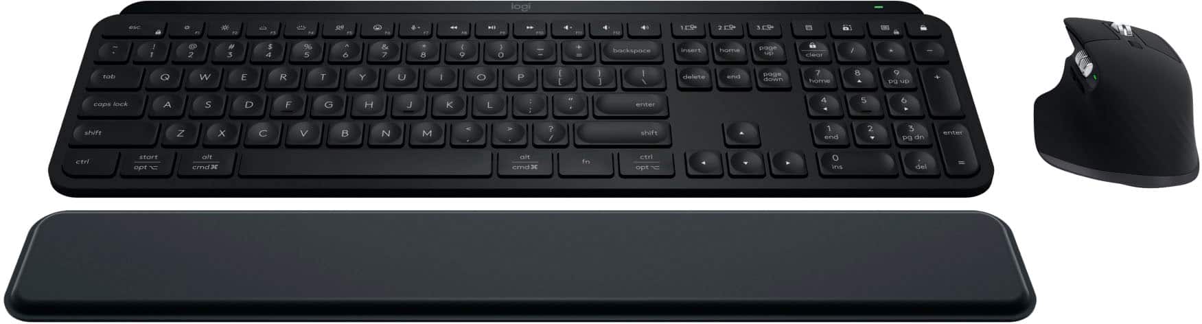 Logitech - MX Keys S Combo Advanced Full-size Wireless Scissor Keyboard and Mouse Bundle with Palm-rest - Black product image
