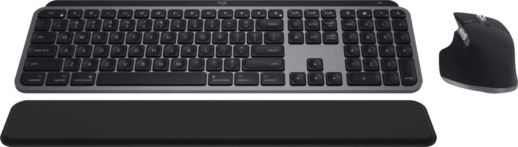 Logitech - MX Keys S Combo for Mac Full-size Wireless Scissor Keyboard and Mouse Bundle for MacBook, iMac, iPad with Palm-re…