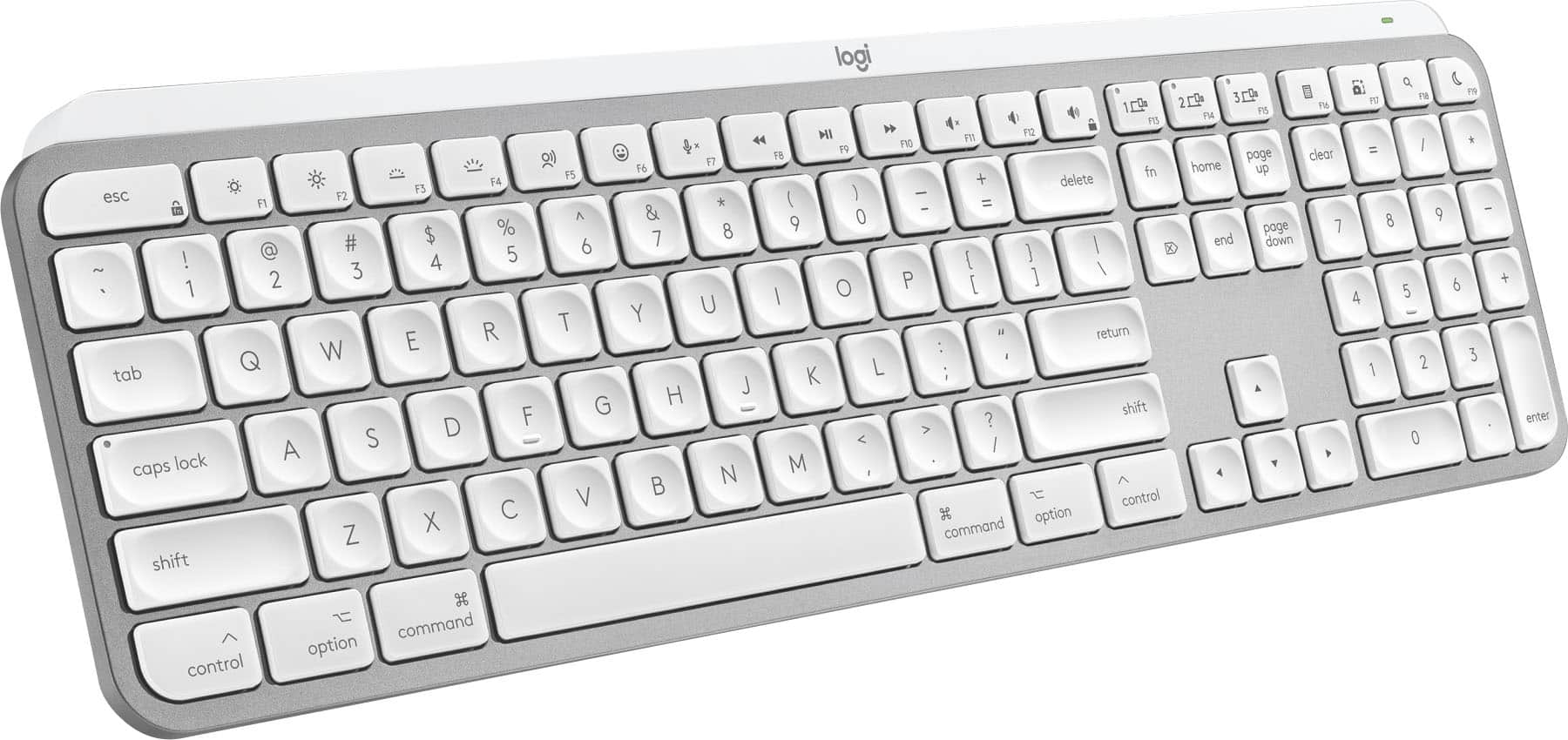 Logitech - MX Keys S for Mac Advanced Full-size Wireless Scissor Keyboard with Backlit keys for MacBook, iMac, iPad - Pale G…