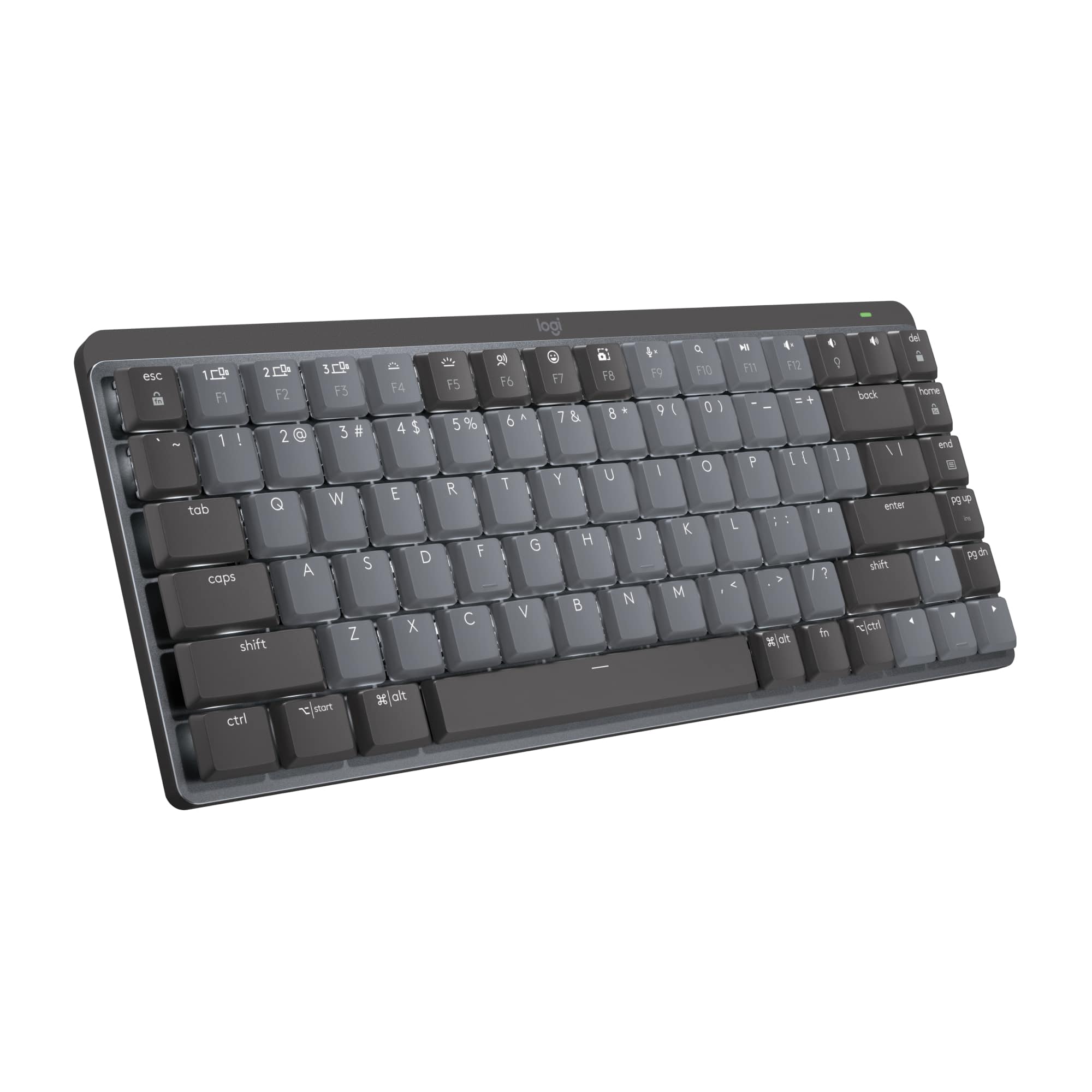 Logitech - MX Mechanical Mini Compact Wireless Mechanical Tactile Switch Keyboard for Windows/macOS with Backlit Keys - Grap…