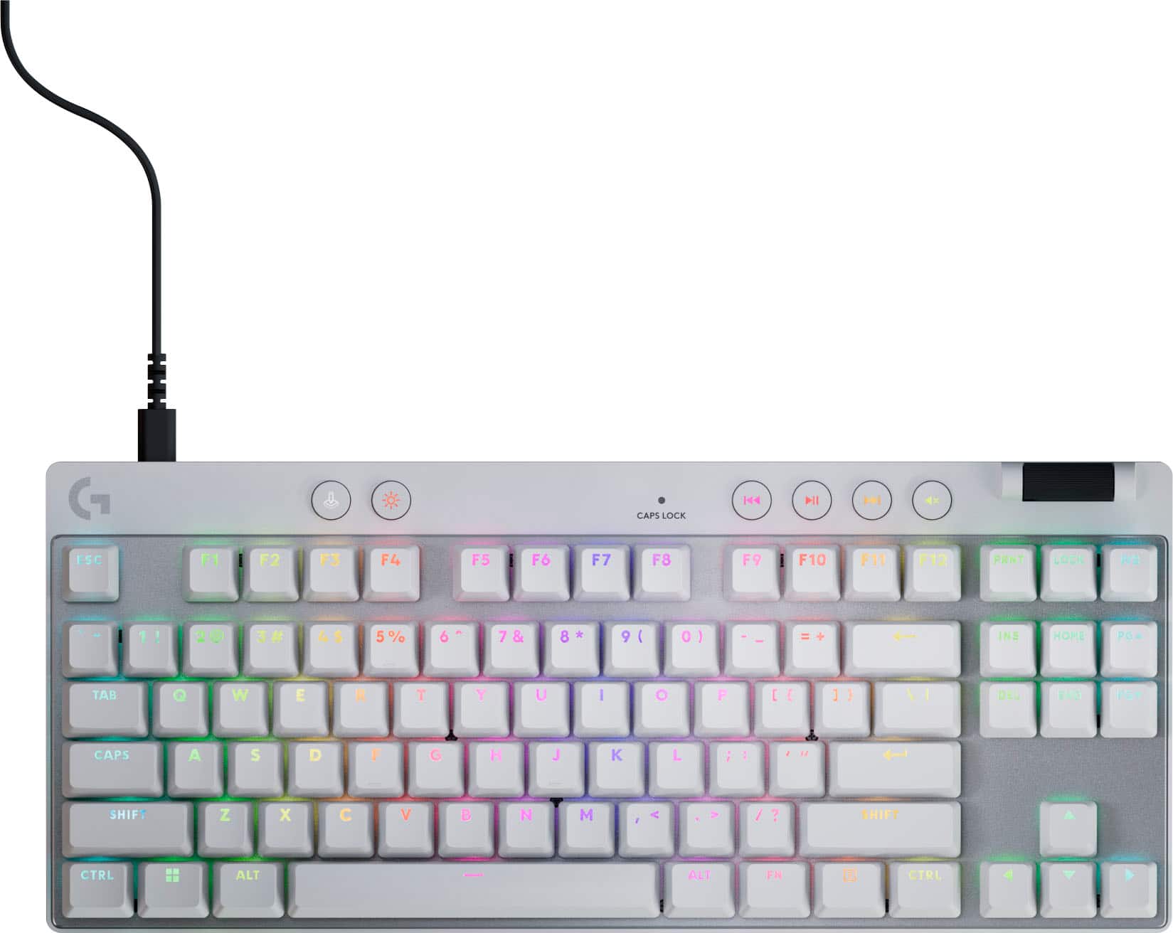 Logitech - PRO X TKL RAPID Wired Hall-Effect Gaming Keyboard with Magnetic Analog Switch and Customizable RGB Lighting for P…