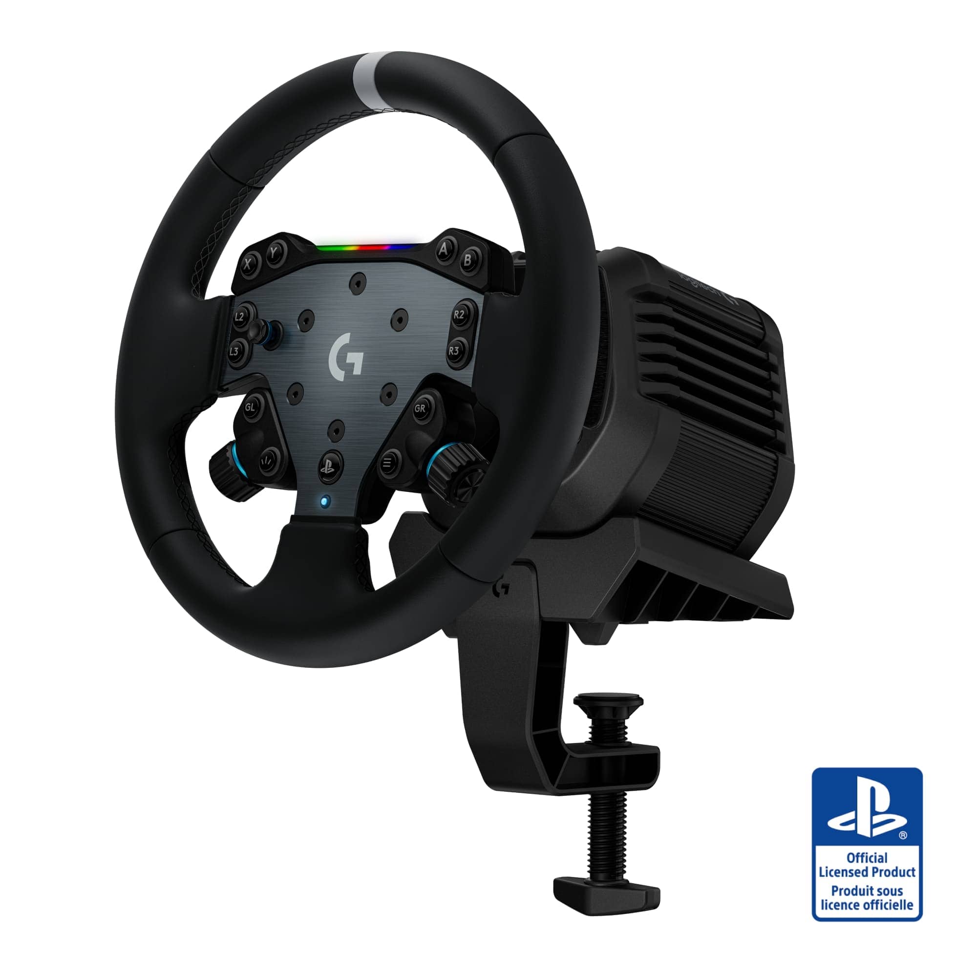 Logitech - RS50 System 3-Piece Sim Racing Steering Wheel Setup - RS50 Wheel base, RS Wheel Hub and RS Round Wheel For PS5/PS…