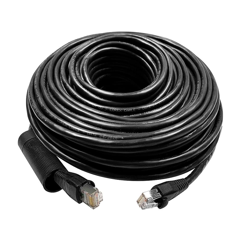 Lorex - 300’ Outdoor Cat6 UL CMR STP Ethernet Cable with UV Treated for Direct Burial Underground - Black product image