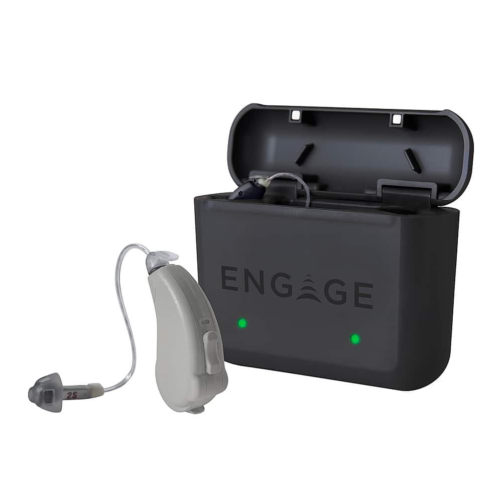 Lucid Hearing - OTC ENGAGE BTE RECHARGEABLE Hearing Aids (Android) - Gray product image
