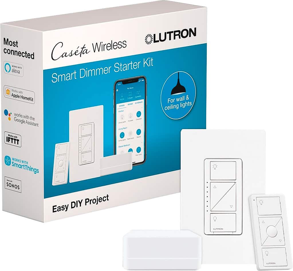 Lutron - Caséta Wireless Smart Lighting Dimmer Switch Starter Kit - White product image