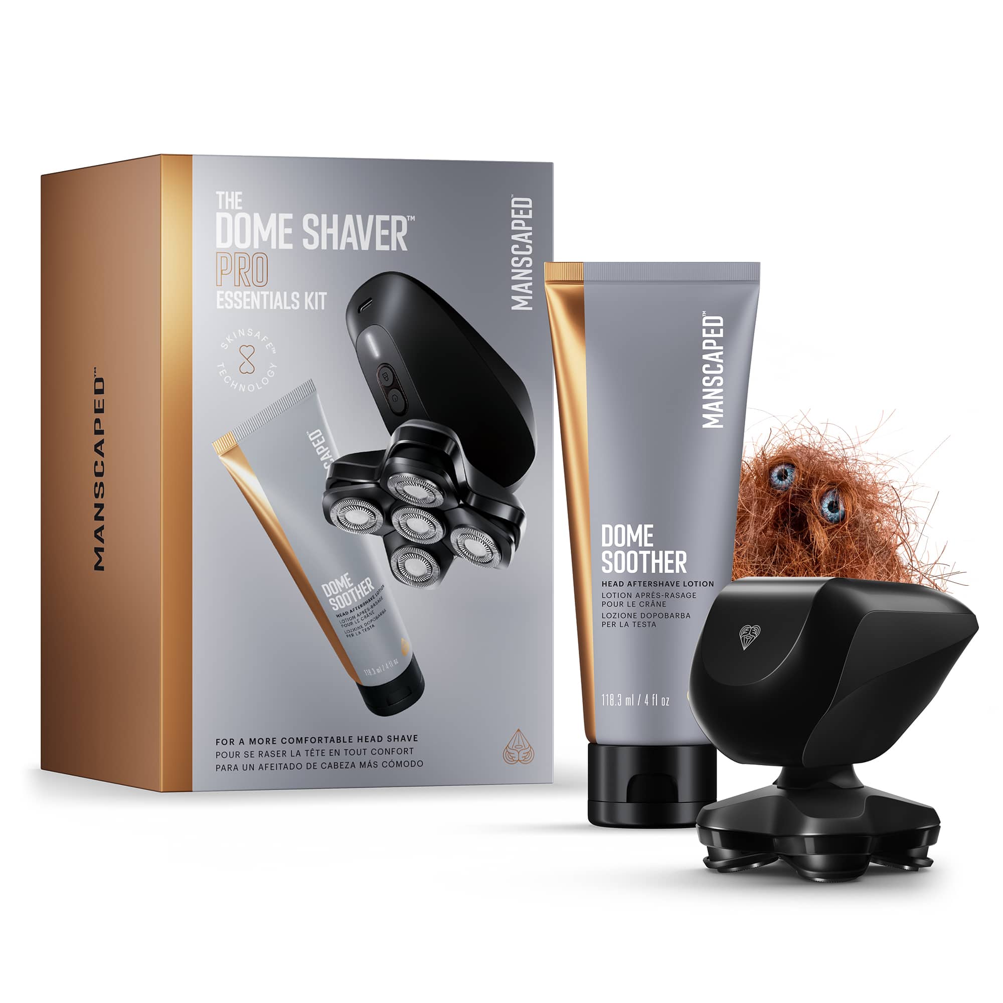 Manscaped - The Dome Shaver Pro Essentials Kit Rechargeable Wet/Dry Scalp and Bald Head Shaver Gift Set - Black product image
