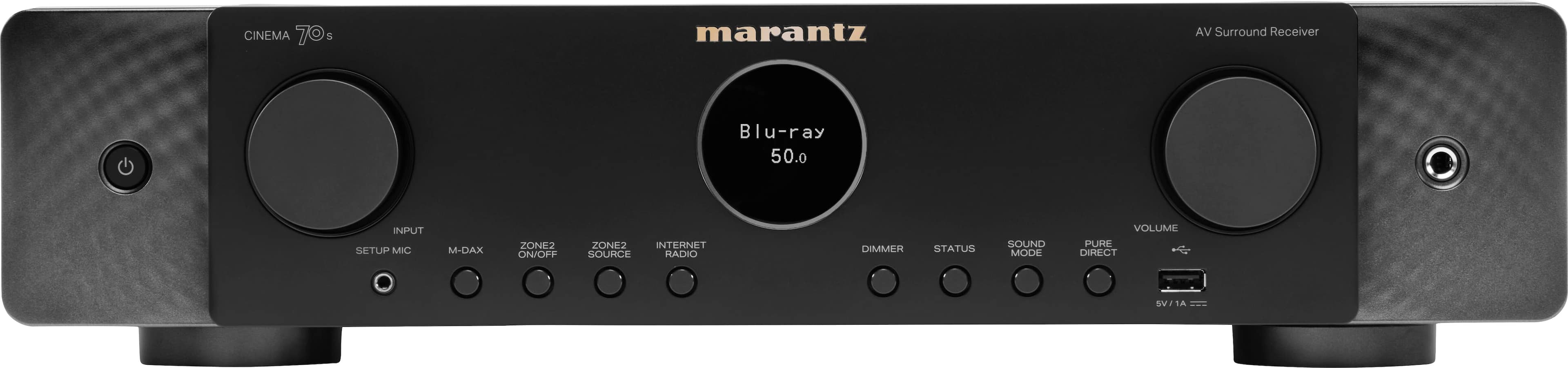 Marantz - Cinema 70S 50W 7.2-Ch Bluetooth Capable with HEOS 8K Ultra HD HDR Compatible A/V Home Theater Receiver with Alexa…