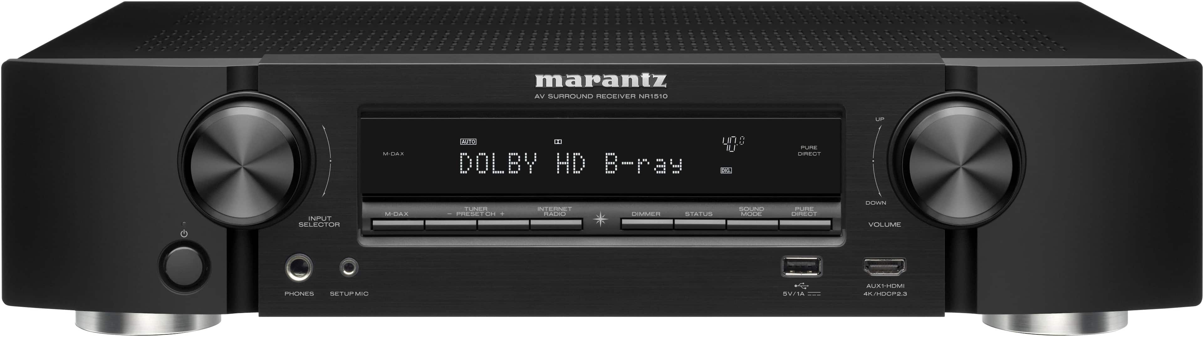 Marantz - NR1510 NR 5.2-Ch. Bluetooth Capable With HEOS 4K Ultra HD HDR Compatible A/V Home Theater Receiver - Black product…