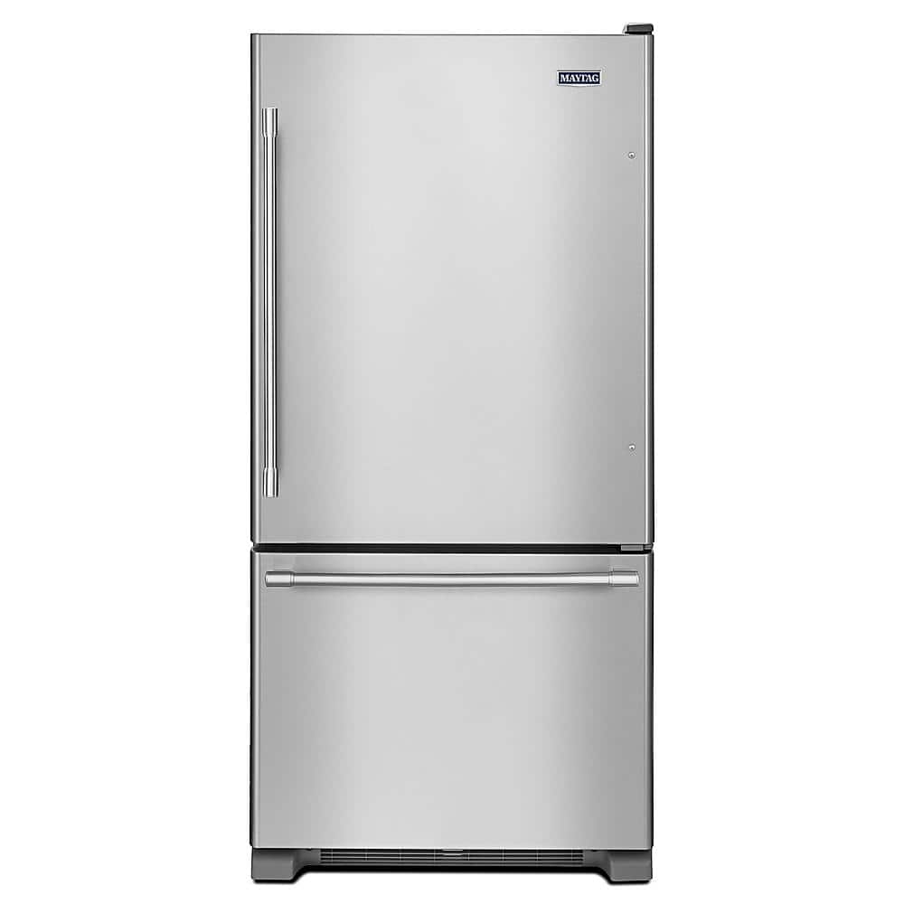 Maytag - 22 Cu. Ft. Bottom-Freezer Refrigerator with Humidity-Controlled FreshLock Crispers - Stainless Steel product image