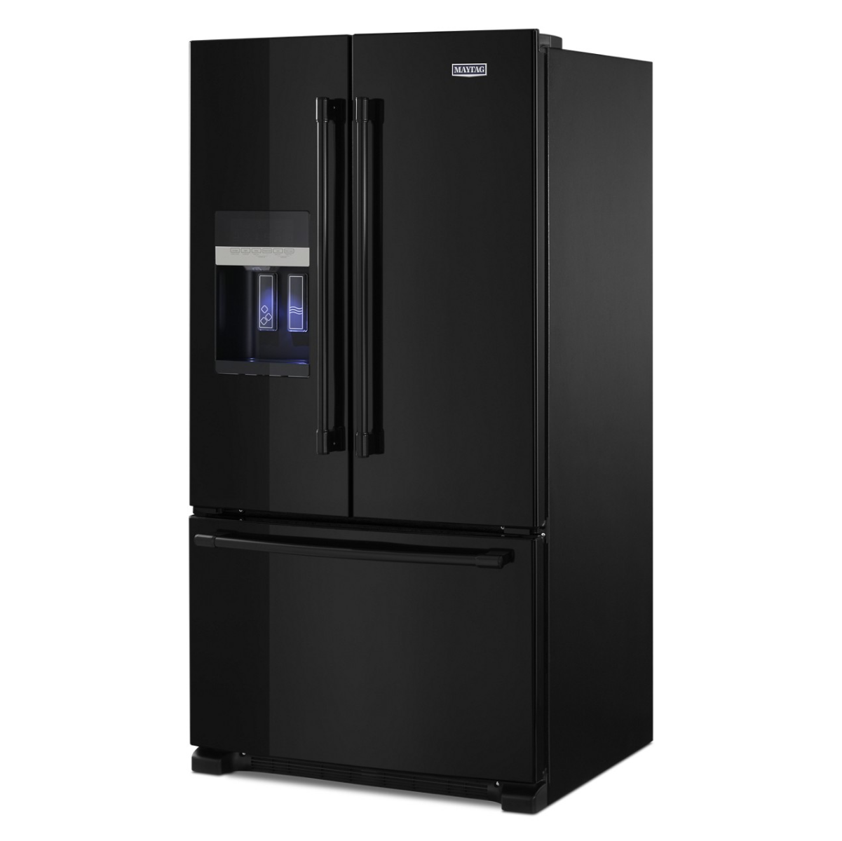 Maytag - 25 Cu. Ft. French Door Refrigerator with PowerCold Feature - Black - Black on Black product image
