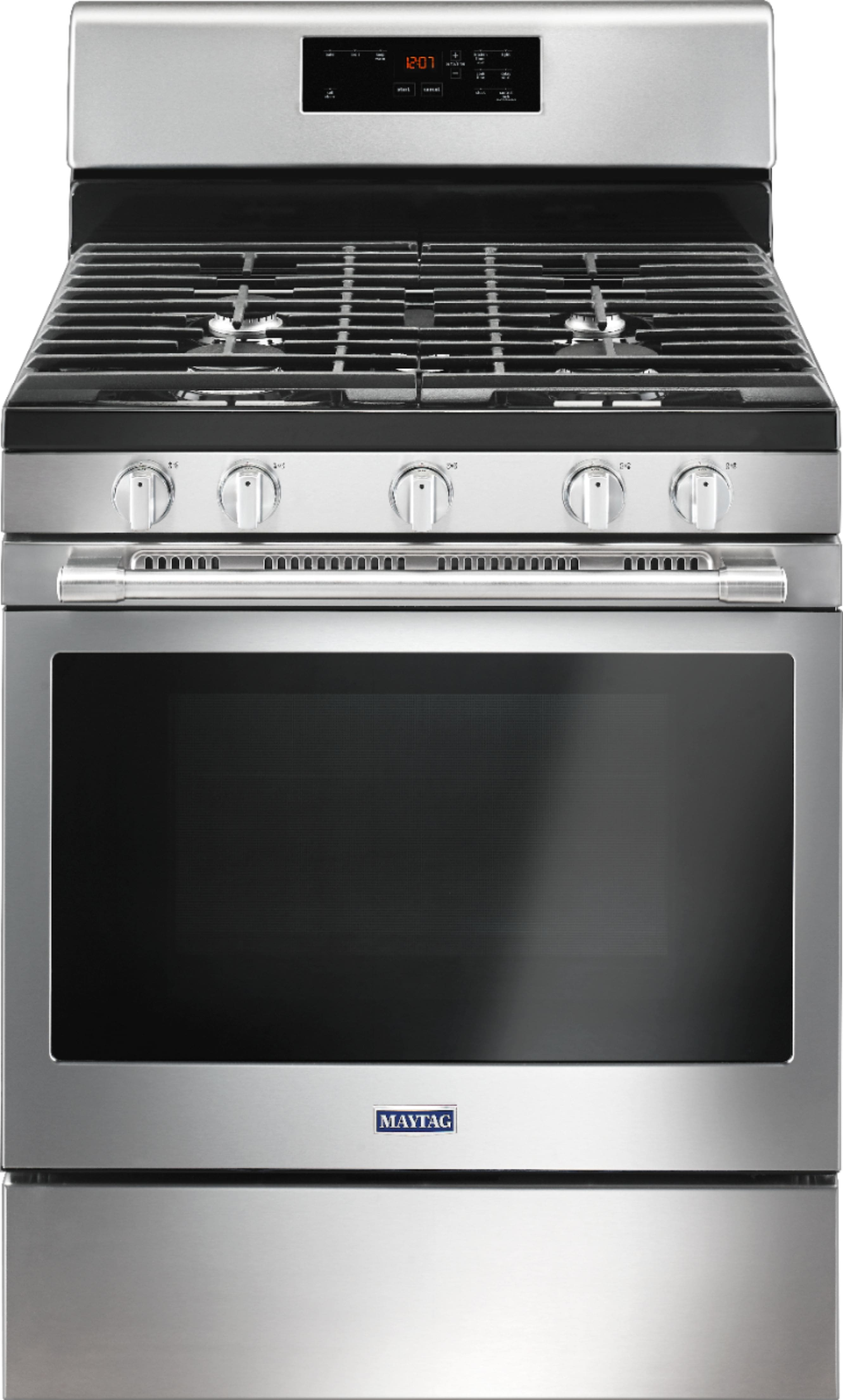 Maytag - 5.0 Cu. Ft. Self-Cleaning Freestanding Fingerprint Resistant Gas Range - Stainless Steel product image