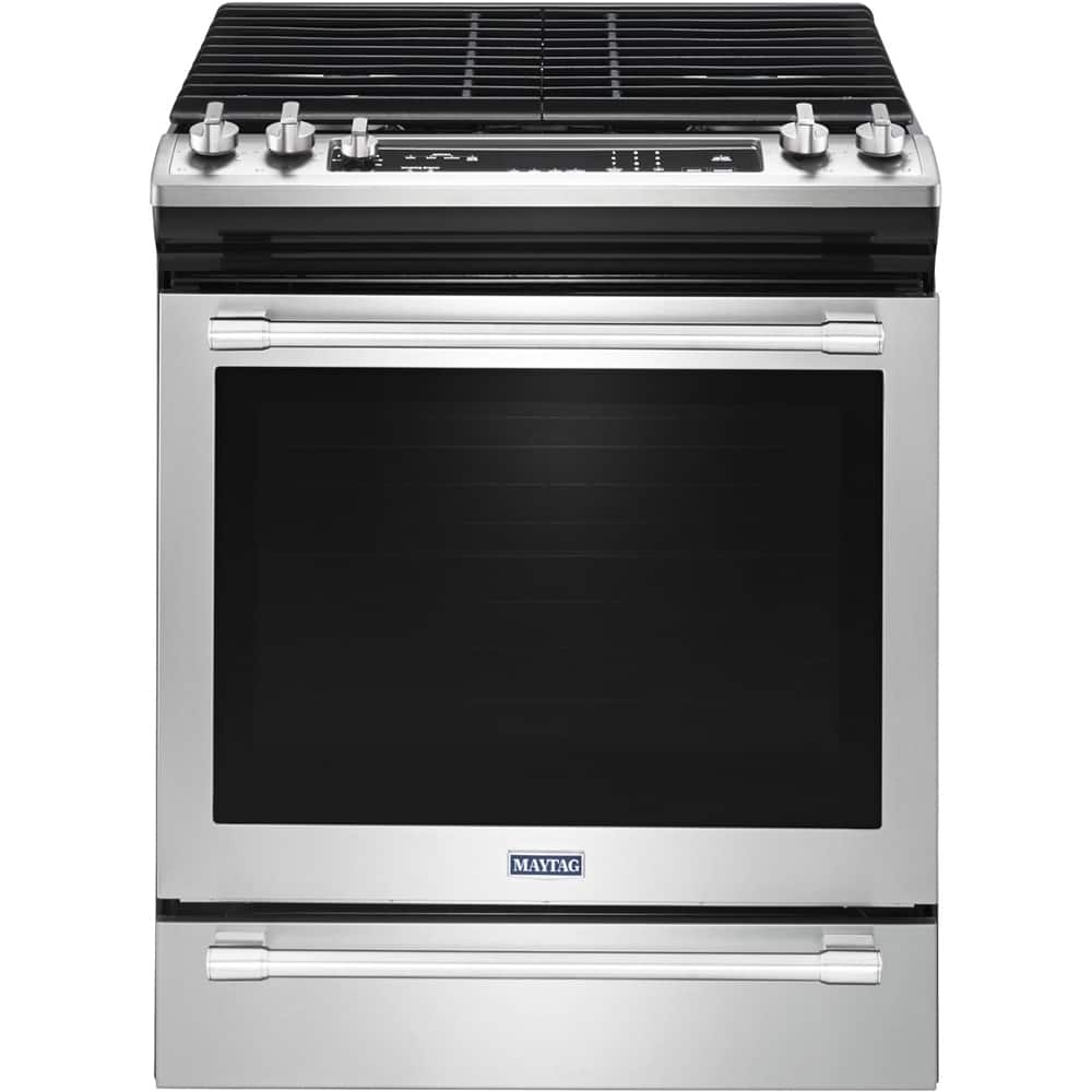 Maytag - 5.8 Cu. Ft. Self-Cleaning Fingerprint Resistant Slide-In Gas Convection Range - Stainless Steel product image