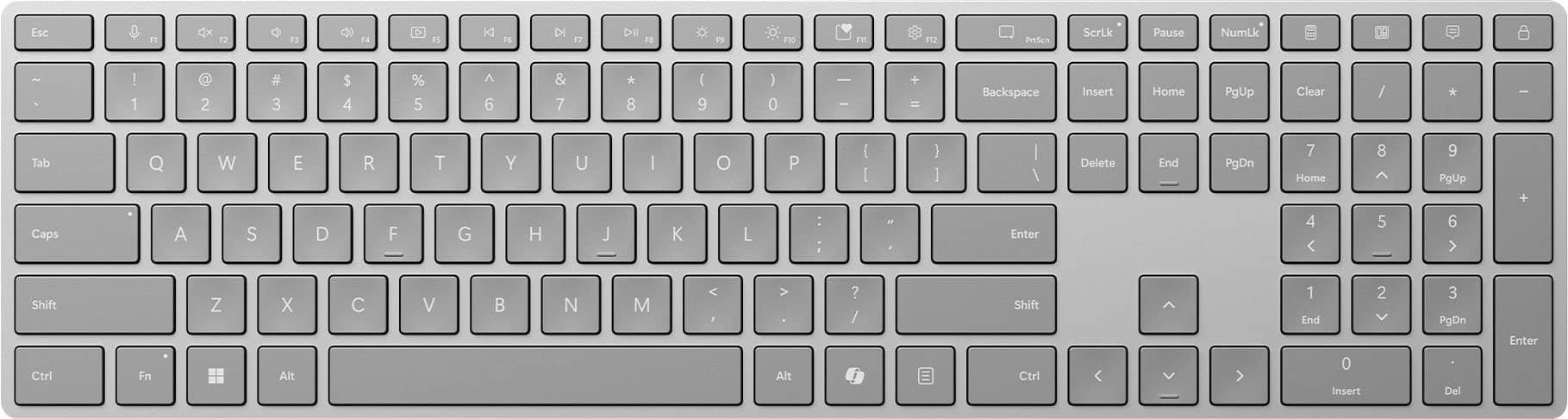 Microsoft - Surface Keyboard (2nd Edition) - Full-size Wireless Optical - Silver product image