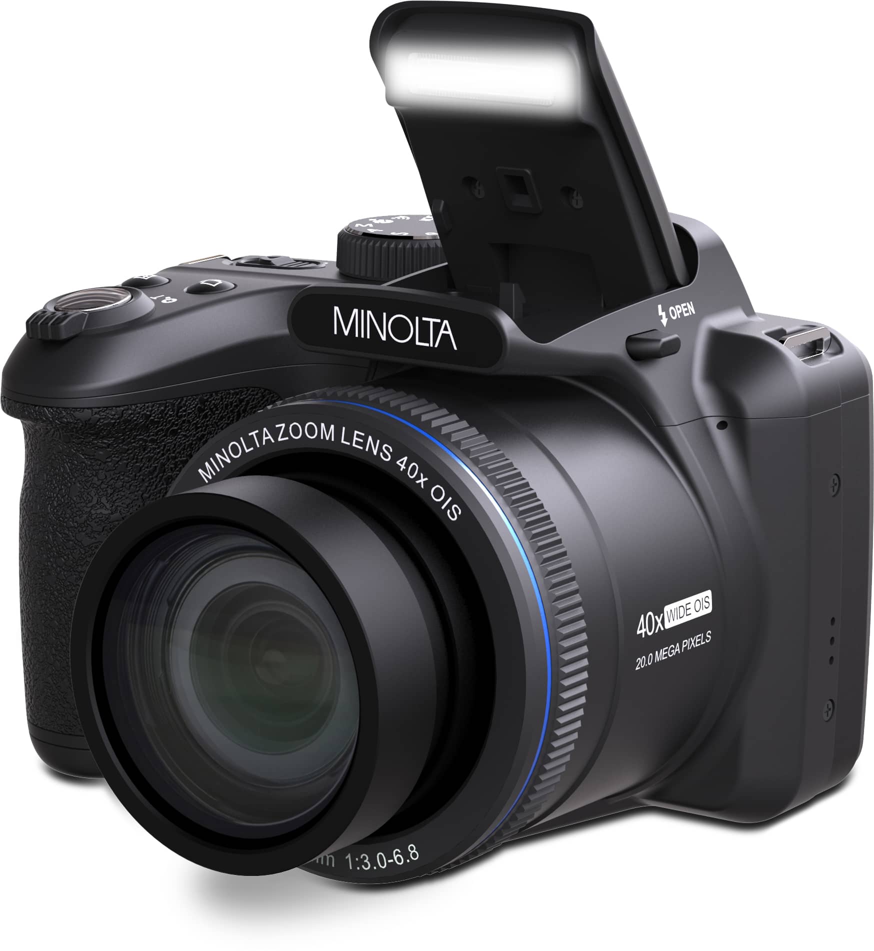Minolta - ProShot MN40Z 20.0 Megapixel Bridge Camera with 40x Optical Zoom Lens - Black product image