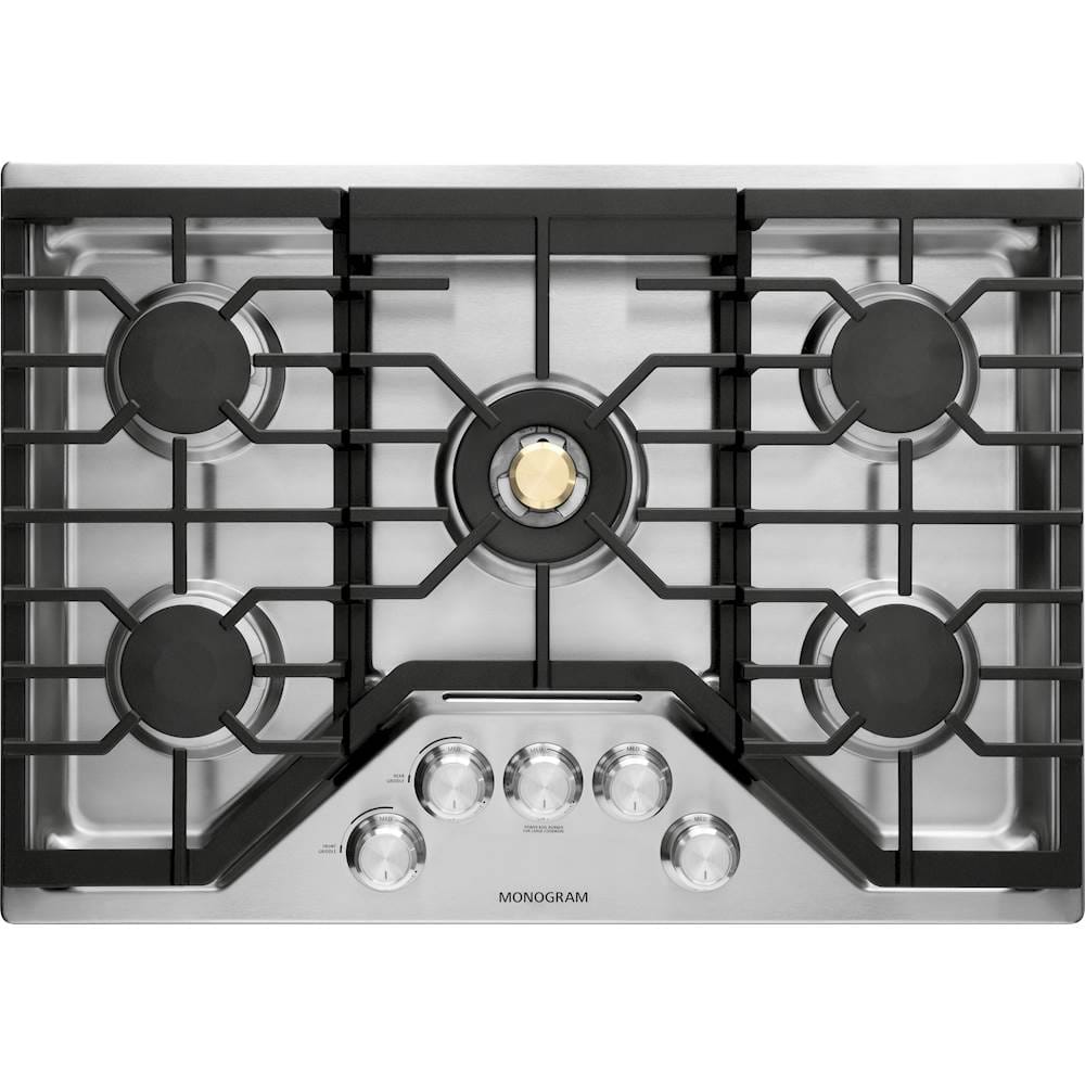 Monogram - 30" Built-In Gas Cooktop with 5 burners and Sapphire Glass Precision Knobs - Stainless Steel product image
