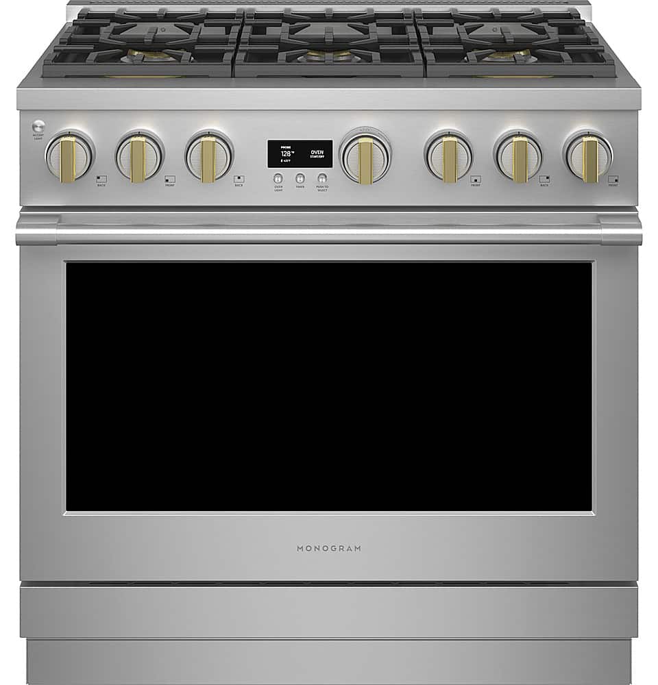 Monogram - 6.2 Cu. Ft. Freestanding Gas Convection Range with Steam Cleaning and 6 Burners - Stainless Steel product image