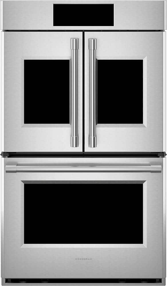 Monogram - French Door Statement Collection 30" Built-In Double Electric Convection Wall Oven with Voice Control and LCD Con…