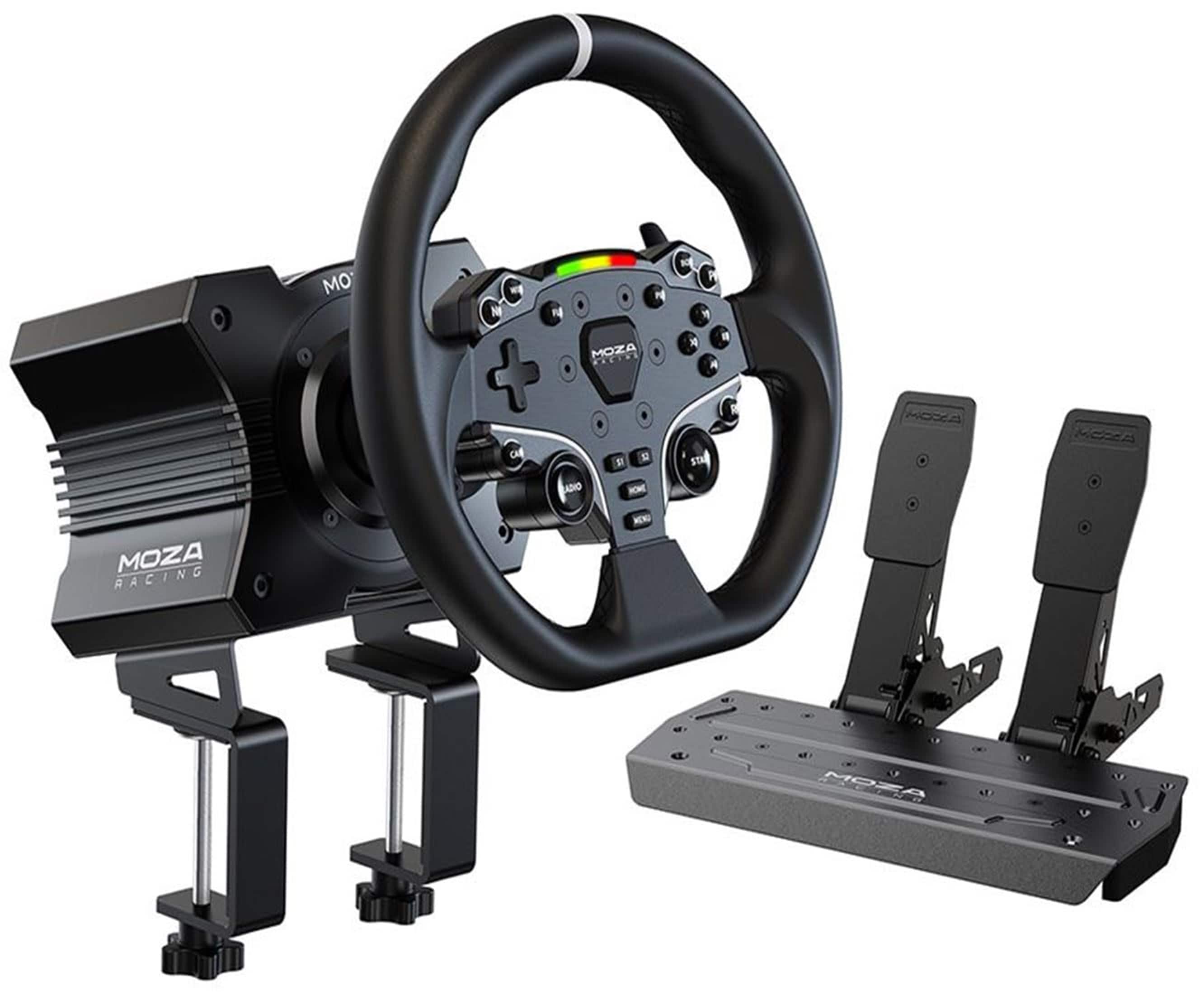 Moza Racing - R5 Direct Drive Sim Racing Bundle with 5.5Nm of force for Windows (Pedals, Wheelbase, & Steering Wheel) - Blac…