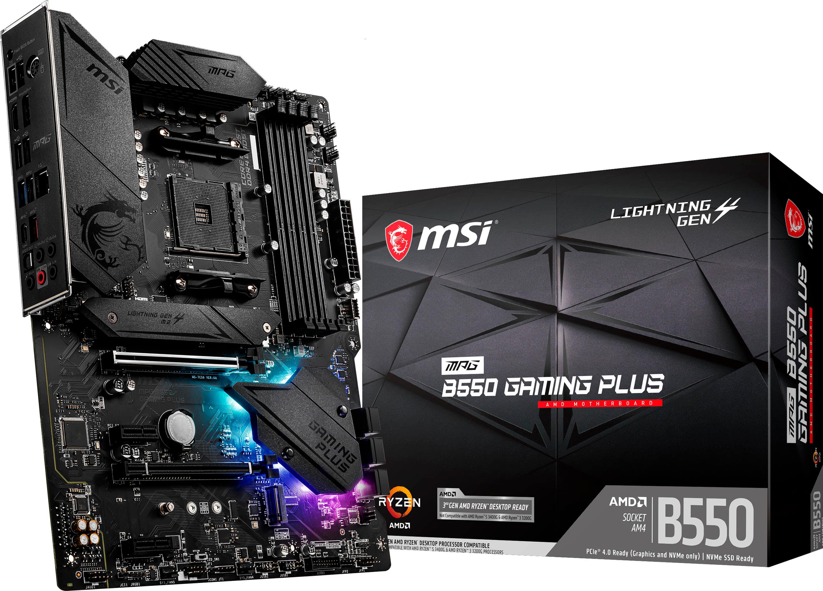 MSI - B550 GAMING PLUS (Socket AM4) AMD B550 ATX DDR4 Motherboard - Black product image