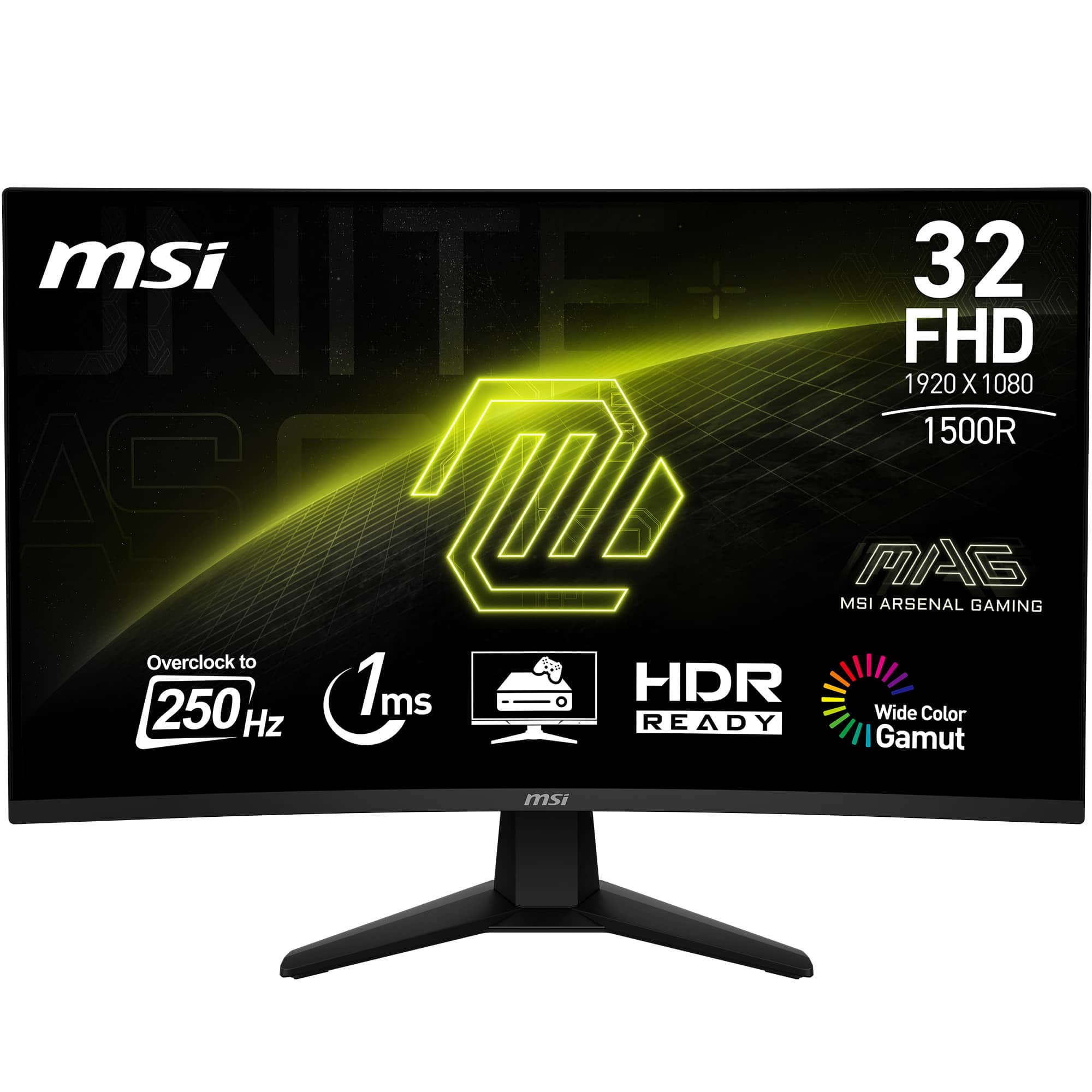 MSI - MAG 32C6X 32" LCD FHD 250Hz 1ms Adaptive Sync Gaming Monitor with HDR ready (DisplayPort, HDMI) - Metallic Black produ…