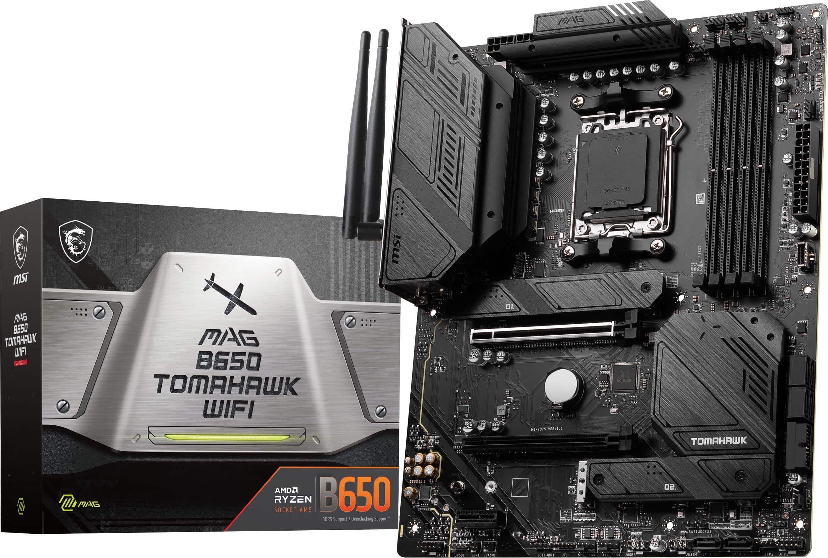 MSI - MAG B650 Tomahawk WIFI (Socket AM5) AMD B650 ATX DDR5 Wi-Fi 6E Motherboard - Black product image