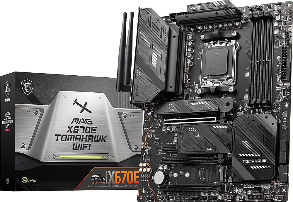 MSI - MAG X670E TOMAHAWK WIFI (Socket AM5) AMD X670 ATX DDR5 Wi-Fi 6E Motherboard - Black product image
