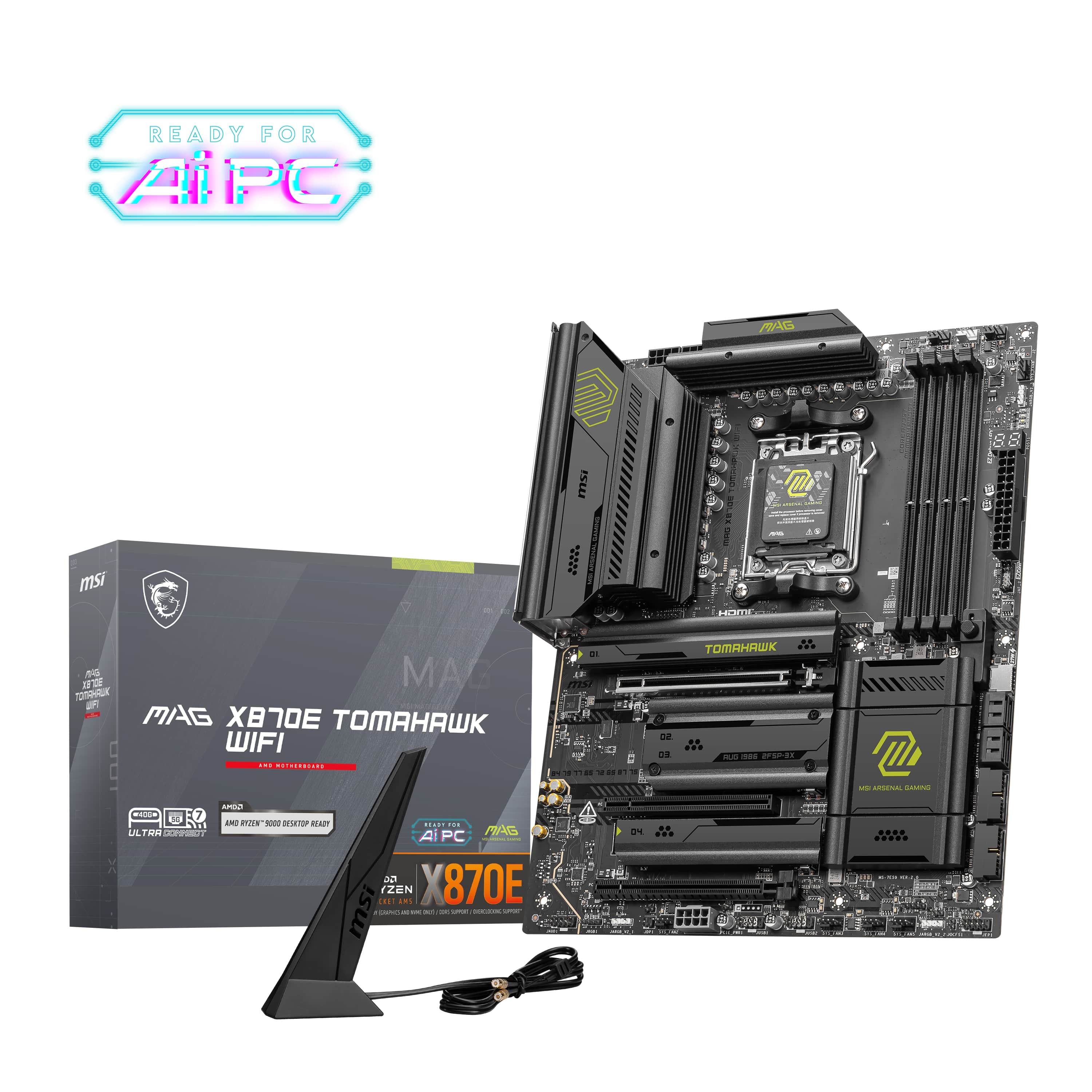 MSI - MAG X870E TOMAHAWK WIFI (Socket AM5) AMD X870 ATX DDR5 Wi-Fi 7 Motherboard - Black product image
