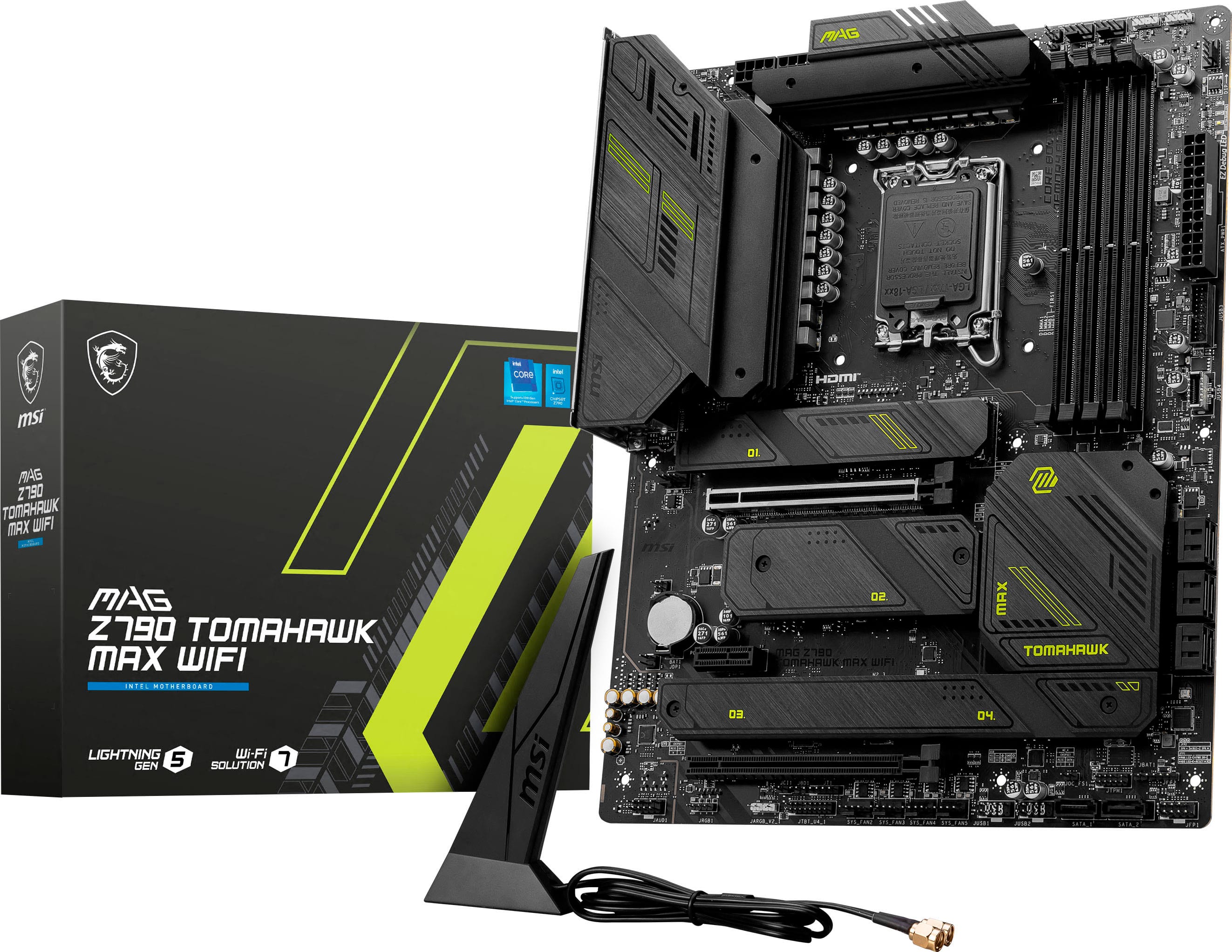 MSI - MAG Z790 TOMAHAWK MAX WIFI (Socket LGA 1700) Intel Z790 ATX DDR5 Wi-Fi 7 Motherboard - Black product image