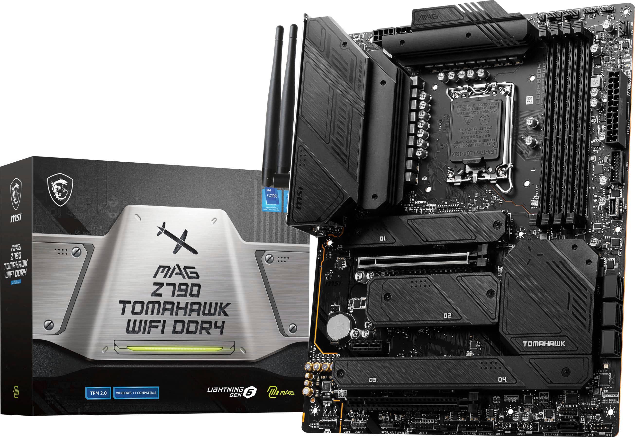 MSI - MAG Z790 TOMAHAWK WIFI DDR4 (Socket LGA 1700) Intel Z790 ATX DDR4 Wi-Fi 6E Motherboard - Black product image