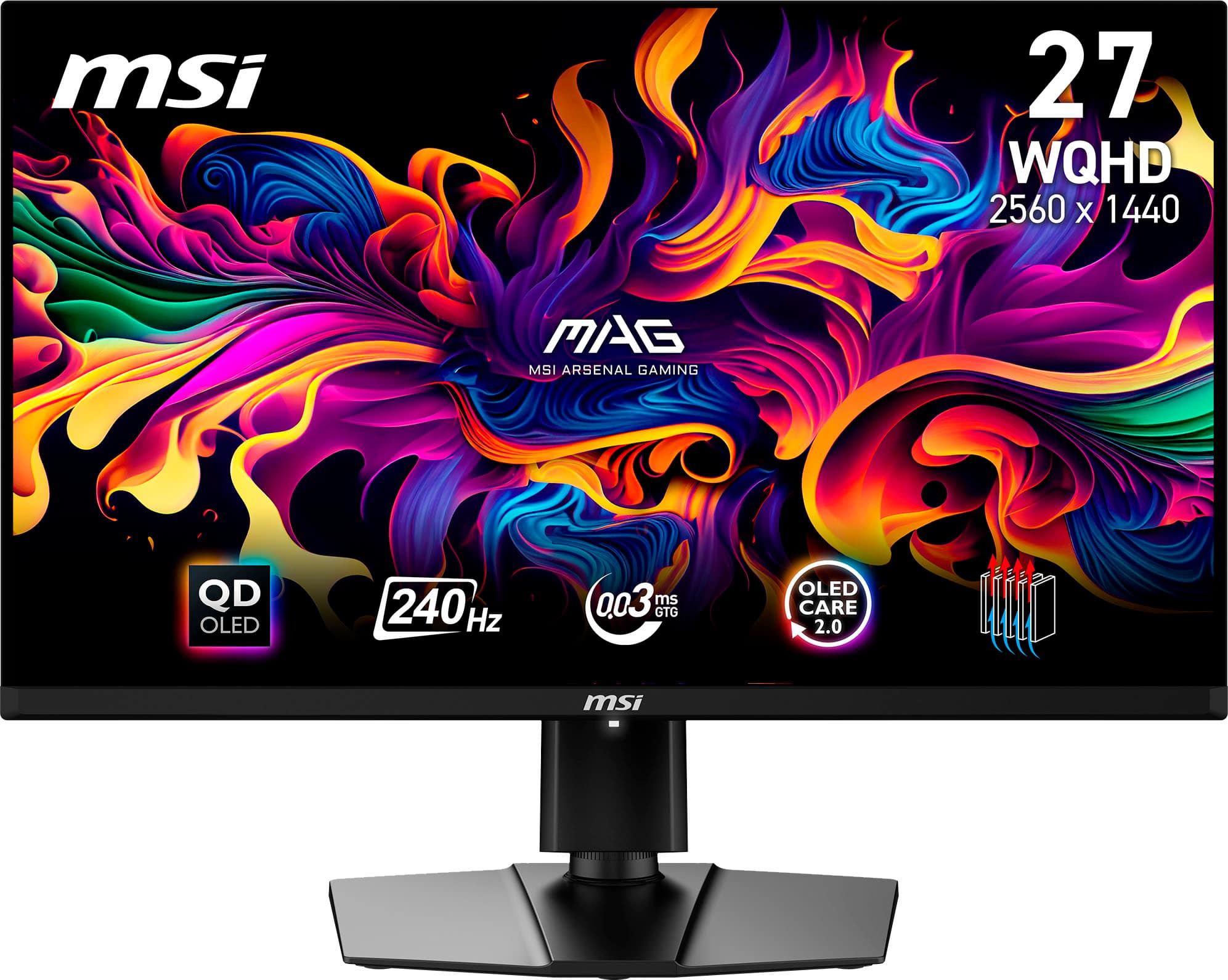 MSI - MAG271QPXQDOLEDE2 27" OLED QHD 240Hz 0.03ms Adaptive SyncGaming Monitor with HDR400 (DisplayPort, HDMI, USB-C) - Black…