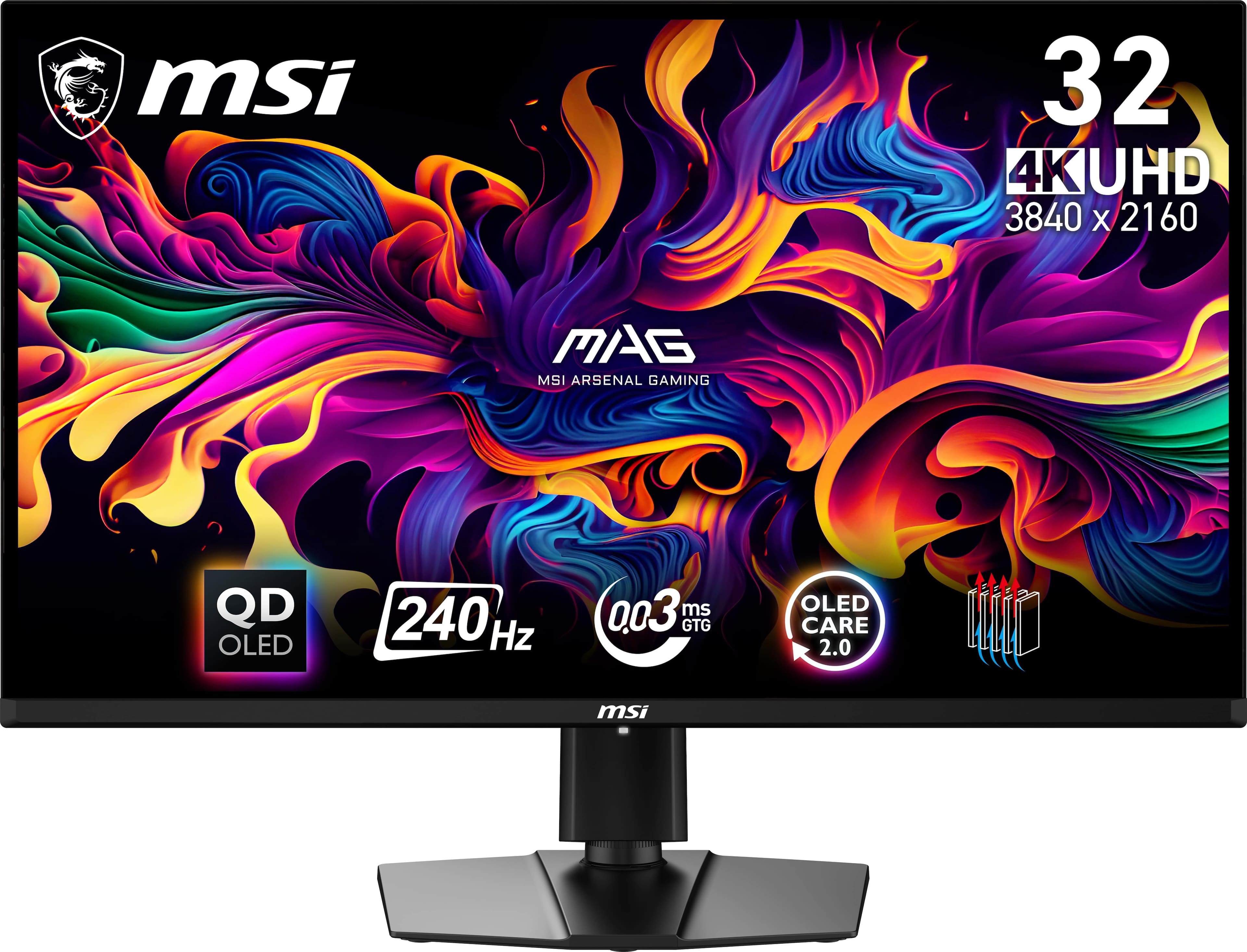 MSI - MAG321UPXQDOLED 32" Quantum Dot OLED UHD 240Hz 0.03ms FreeSyncPremium Monitor with HDR400 (DisplayPort, HDMI, USB-C) -…
