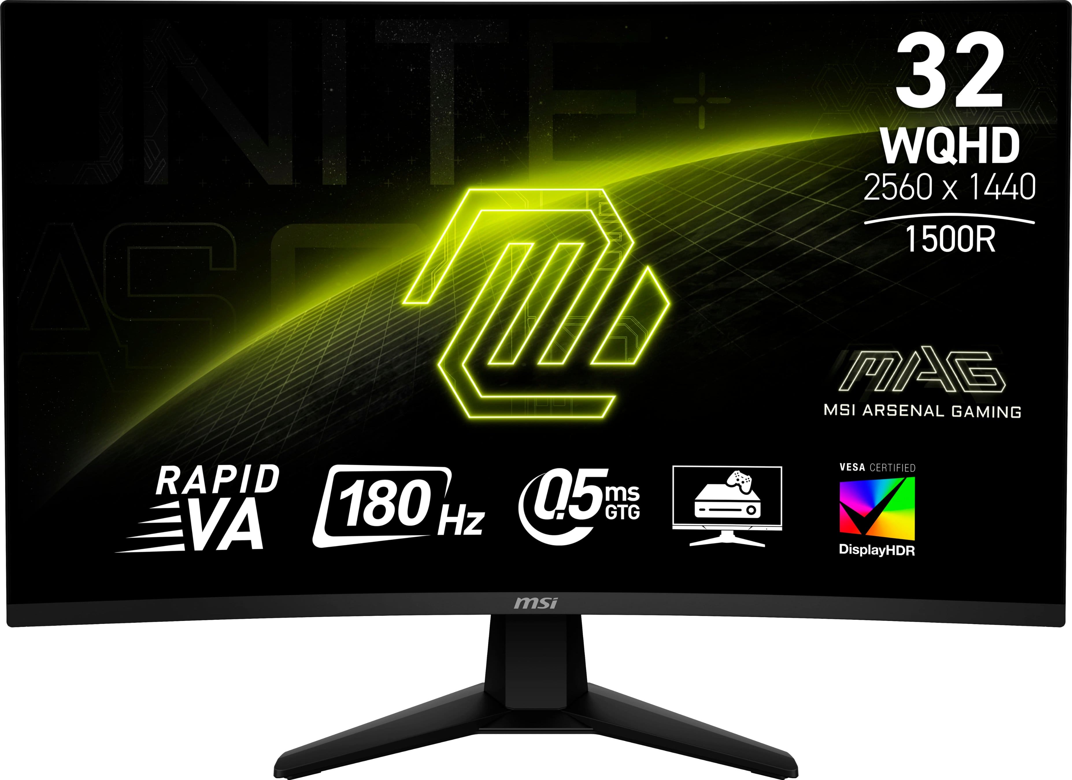 MSI - MAG32CQ6F 32" Curved Wild QHD 180Hz 0.5ms Adaptive Sync Gaming Monitor withHDR400(DisplayPort, HDMI, ) - Black product…